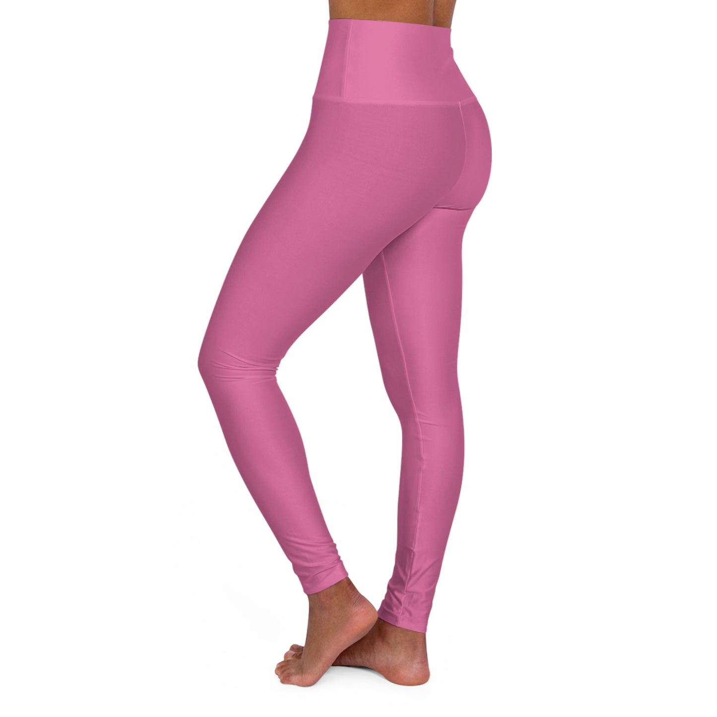 High-Waist Sweet Peony Pink Yoga Leggings Women's Seamless Poly-Span Stretchy Pink Activewear