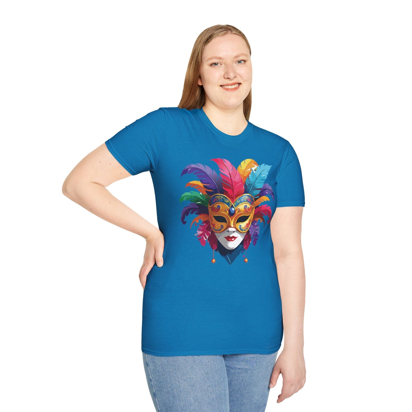 Mask Graphic Unisex Cotton Masquerade Design Artwork Tee 9