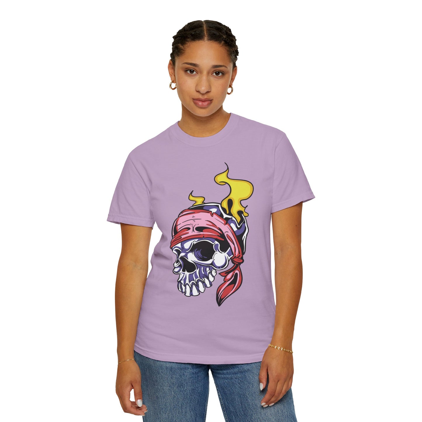 Unisex Cotton Tee Shirt with Skull