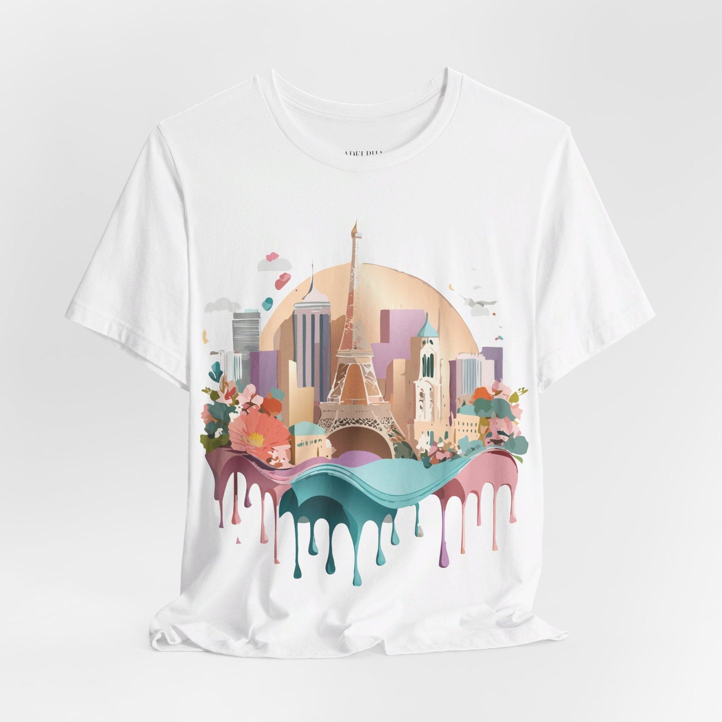 Tourist Shirt With Paris Graphic Tee Unisex Jersey Short Sleeve Art Design Adelpha Vintage Inspired