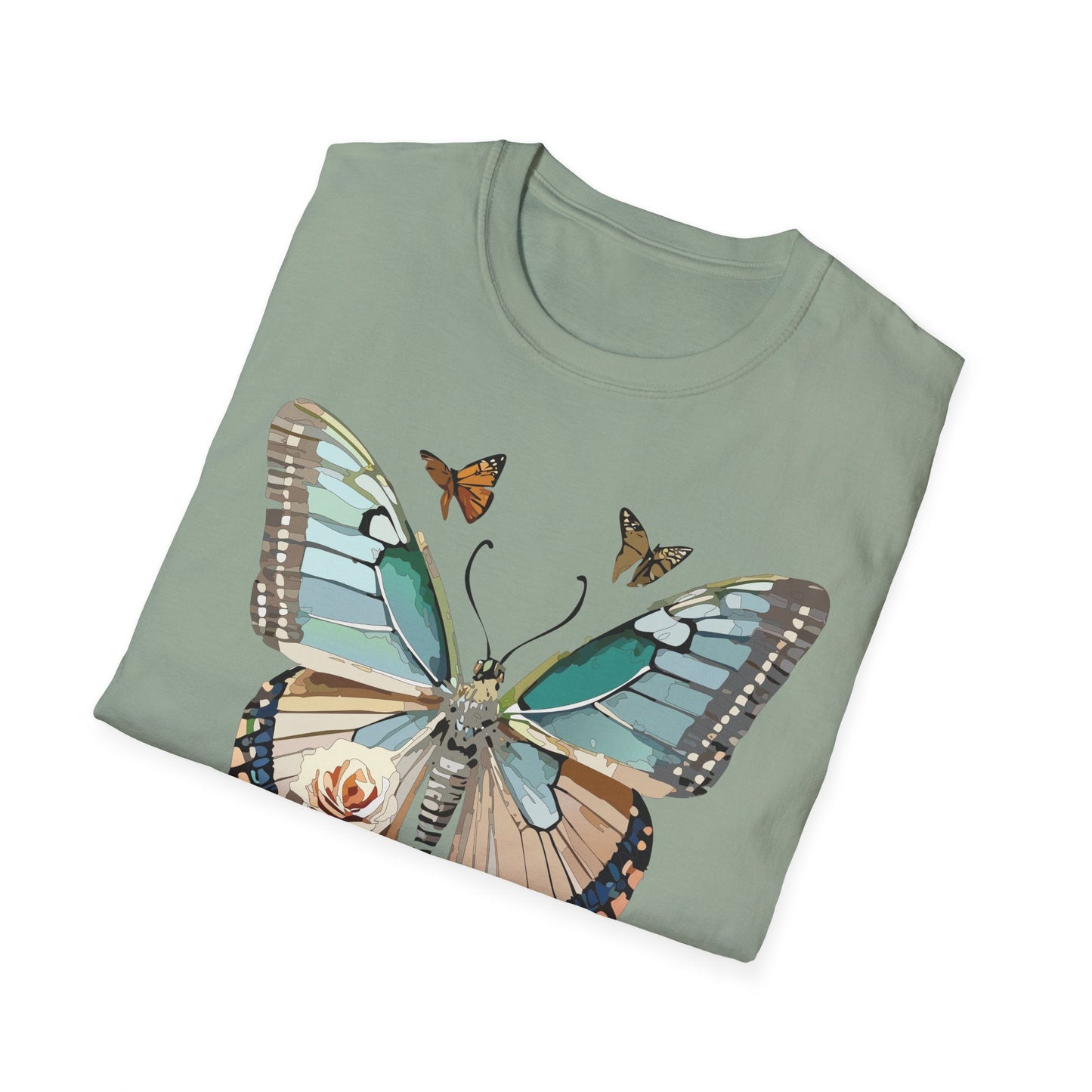 Butterfly Shirt Unisex T Shirt Monarch Print Softstyle Premium Gildan 64000 Cotton Tee