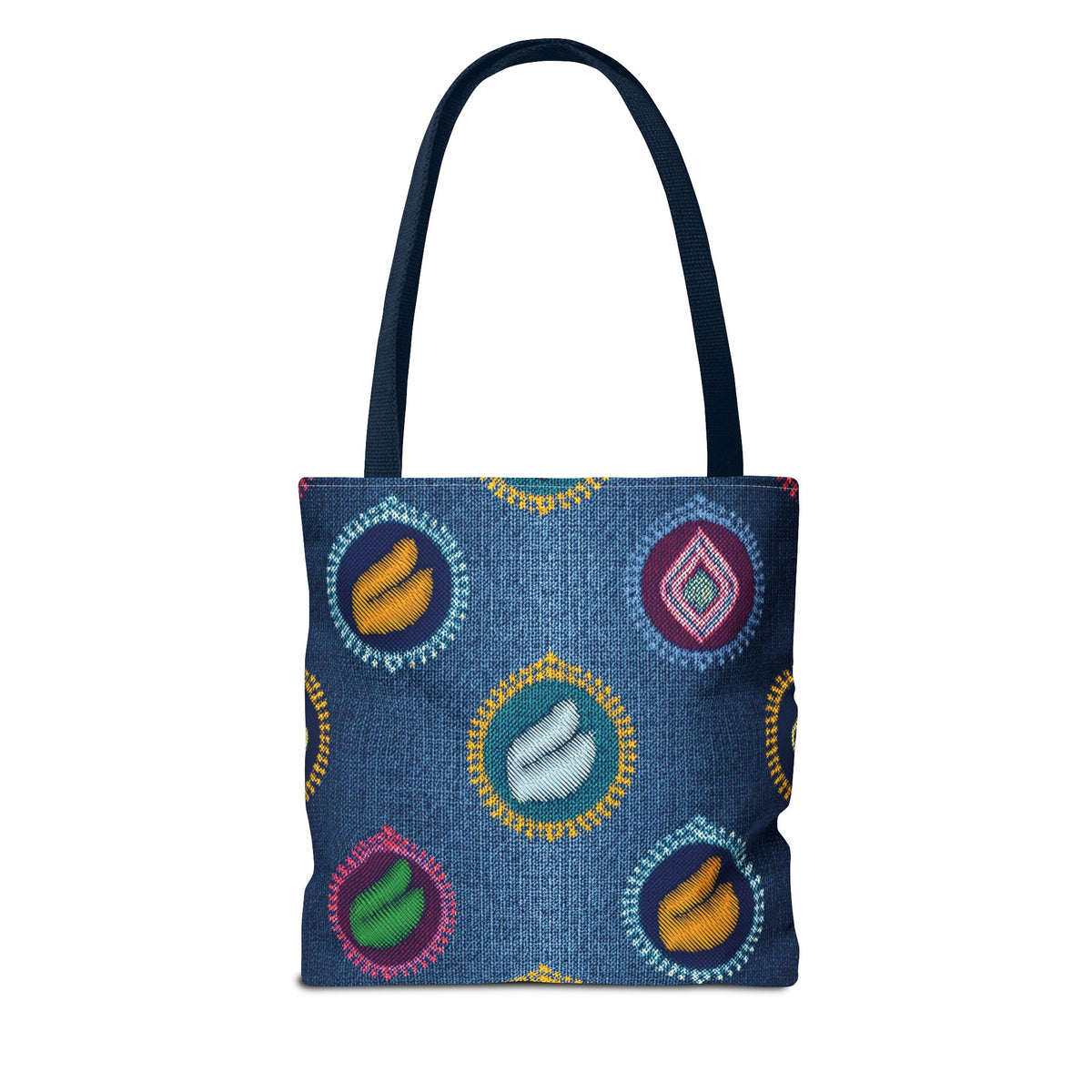 Diwali Graphic Denim Fabric Imitation Print Unisex Canvas Bag Poly Spun 3 Sizes Tote Bag 205-18