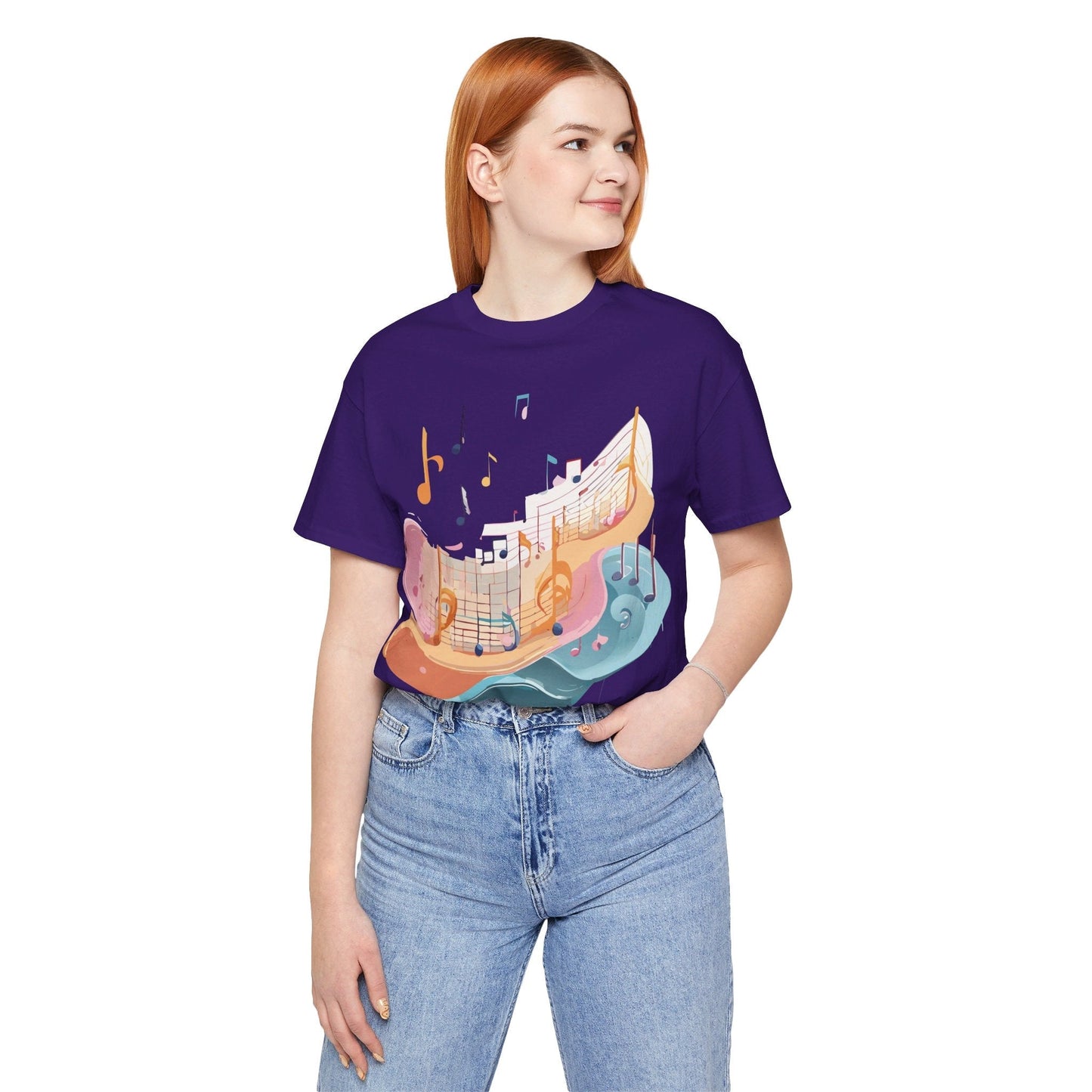 Music Graphic Unisex 100 Cotton Vintage Art with Musical Elements Tee 27
