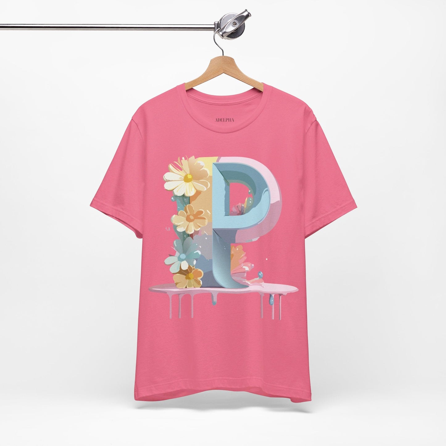 Adelpha Letter P Graphic T Shirt Unisex Vintage Inspired Art Tee for Everyday Style
