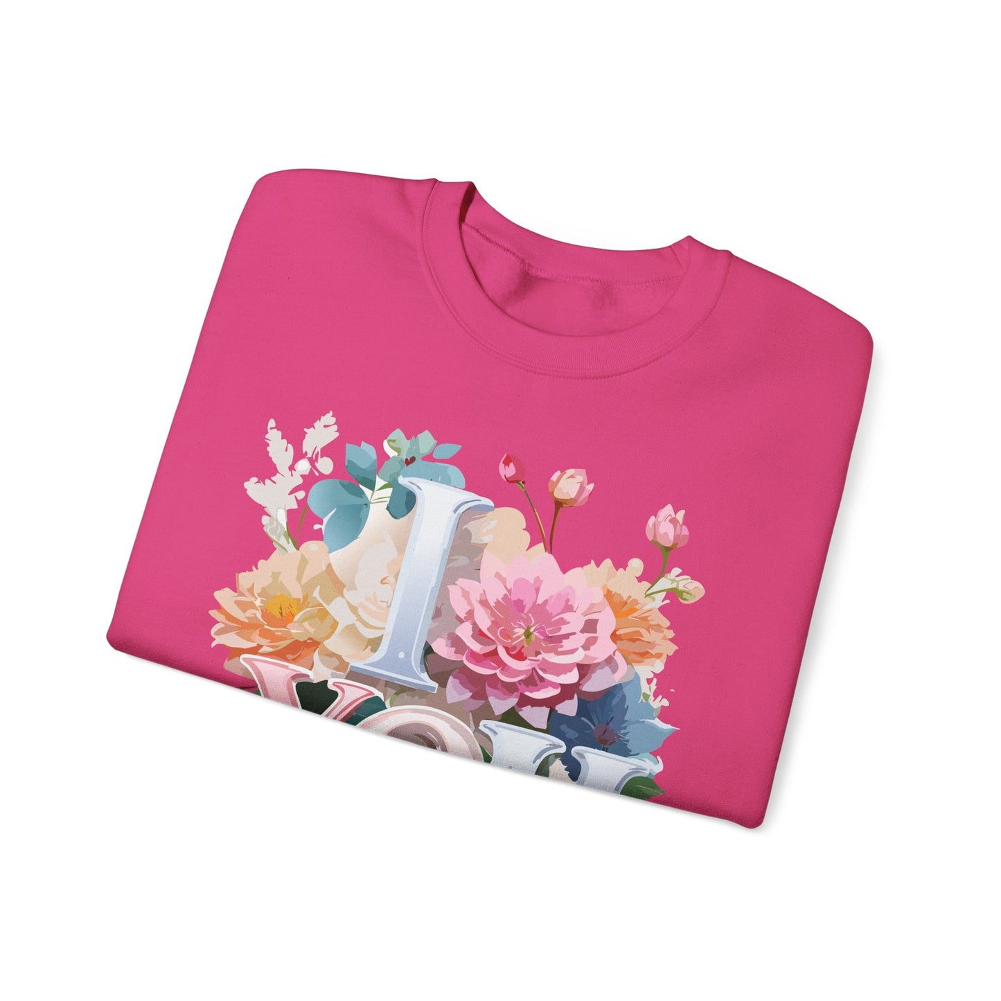 Floral Love Sweatshirt Valentines Day Unisex Crewneck Cozy Flower Design For All Season Wear