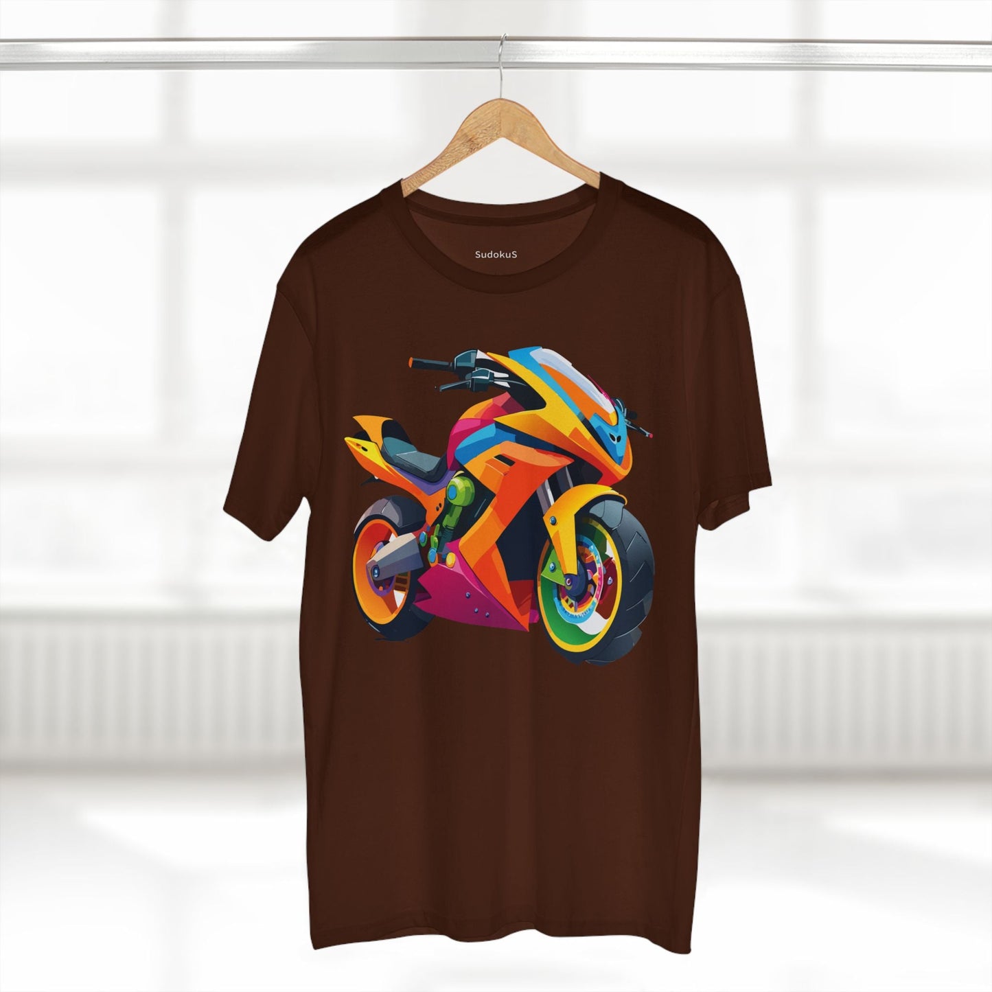 Moto Bike Graphic Unisex 100 Cotton Staple Tee 8