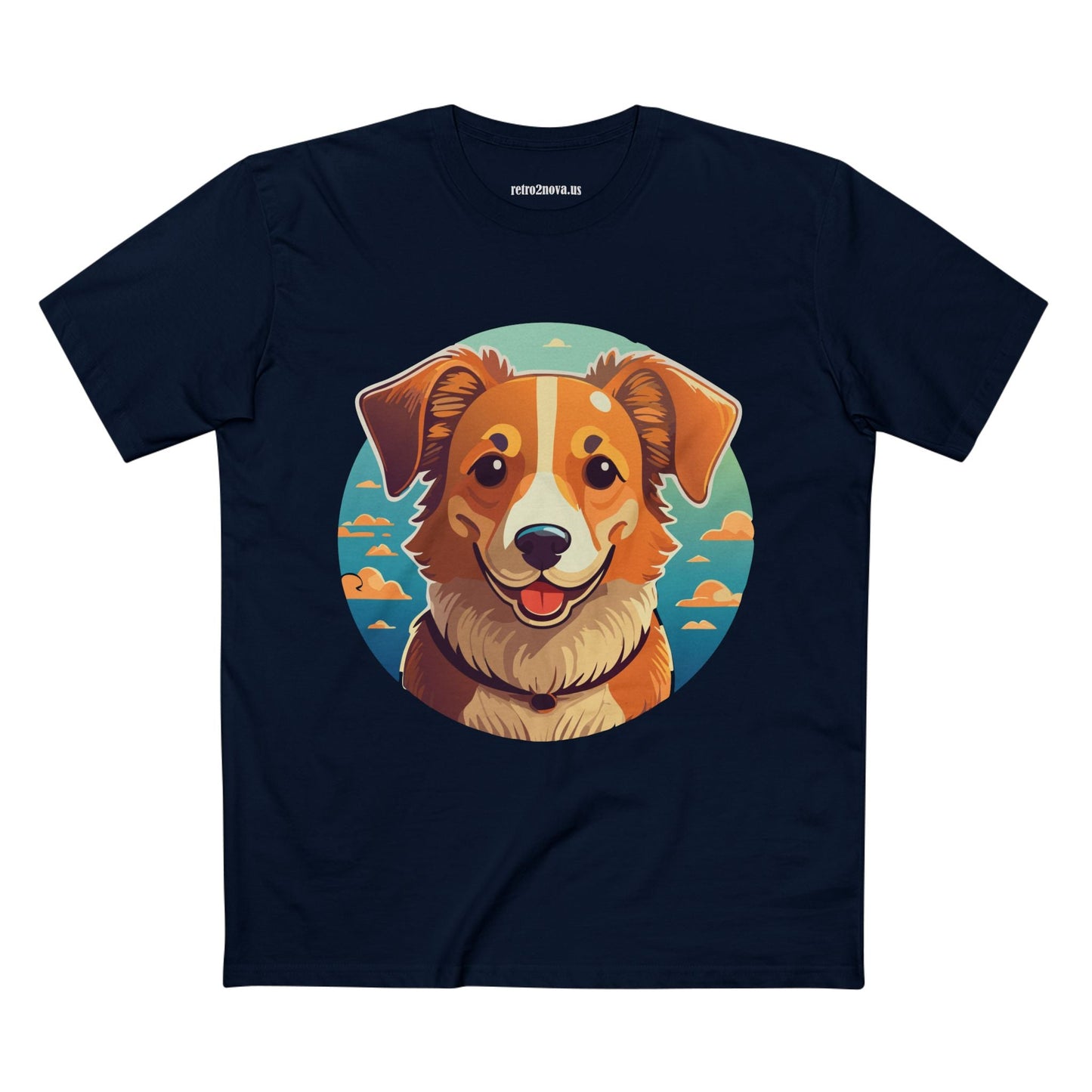 Unisex Animals Dog Shirt With Original Art Design Premium Cotton Tee By Retro2Nova Art Collection Soft Breathable Comfort