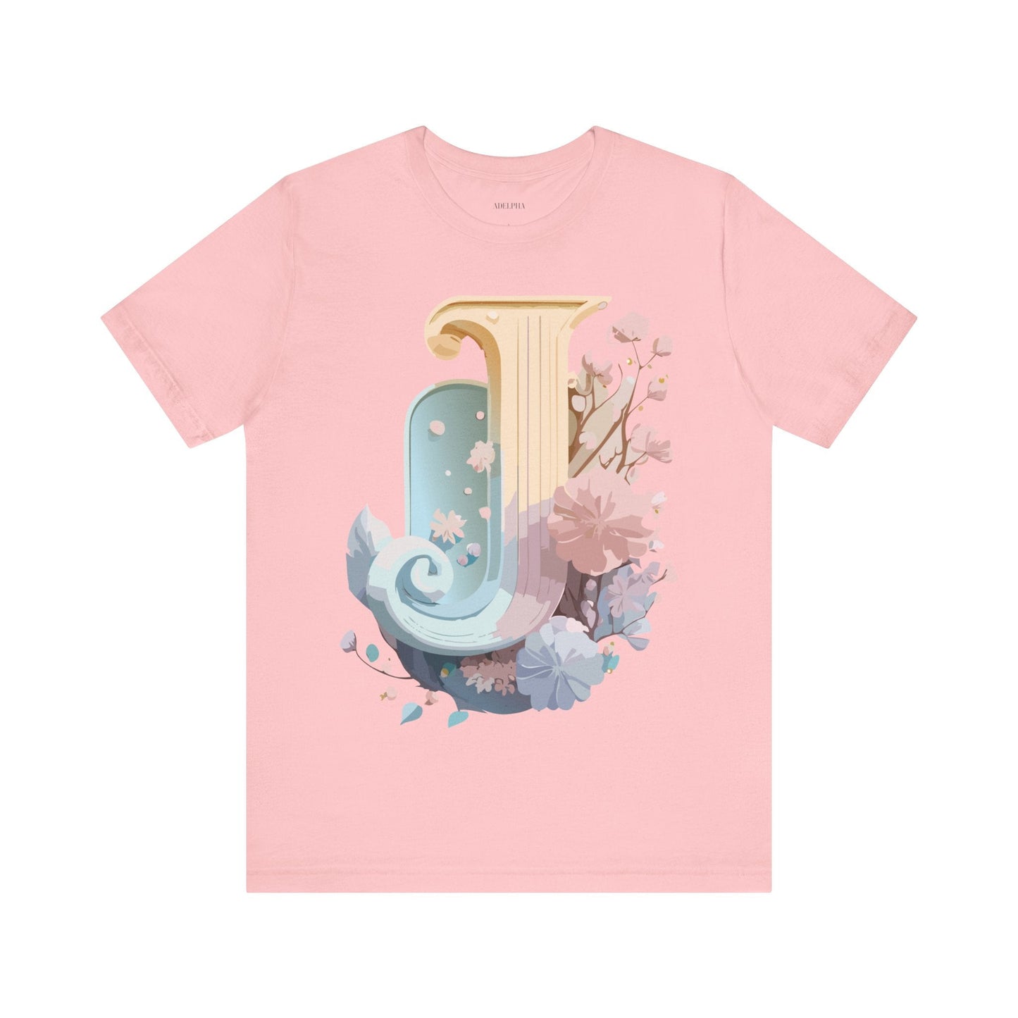 Letter J Shirt Unisex Graphic Tee Adelpha Vintage Inspired Artwork Design Short Sleeve