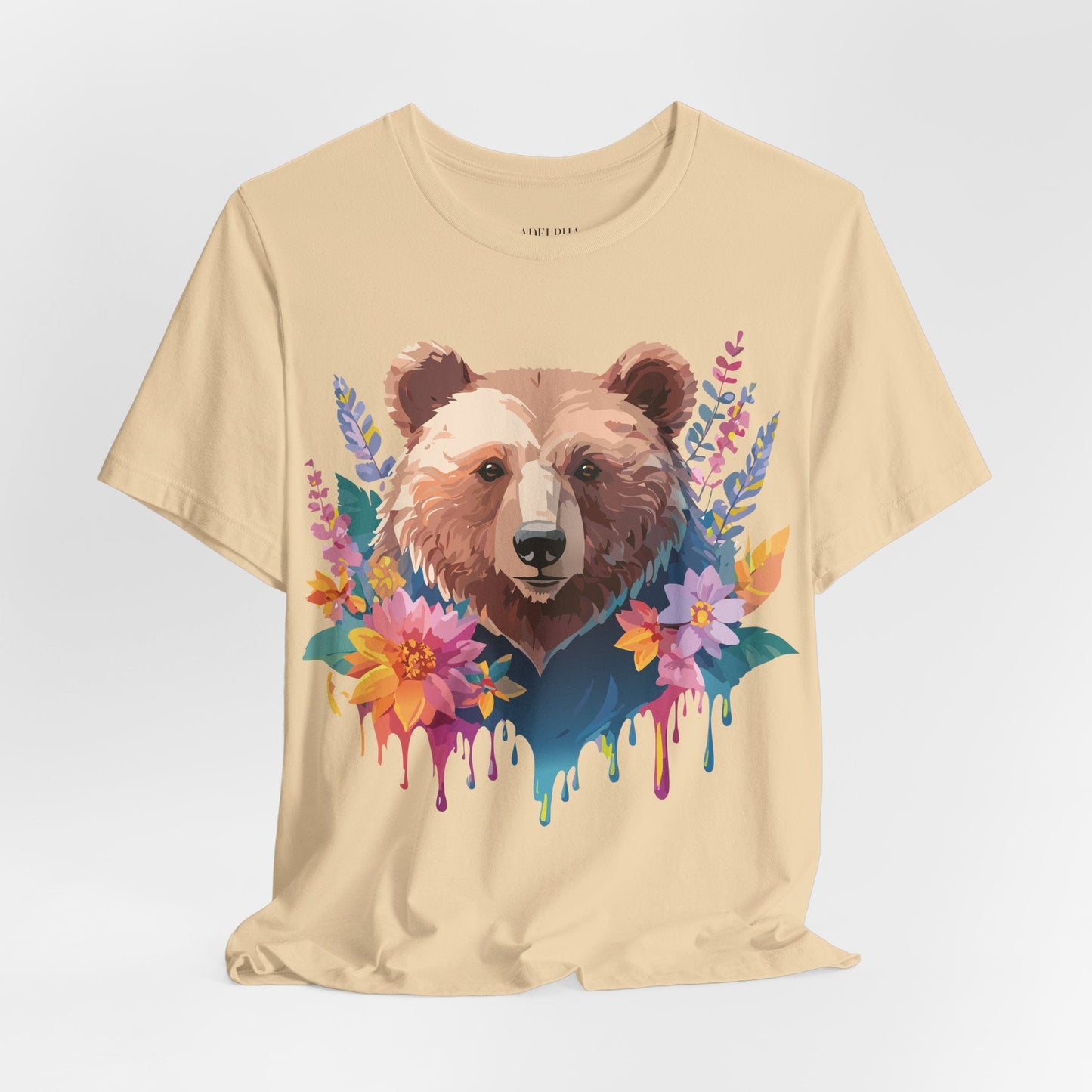 Bear Graphic Unisex 100 Cotton Short Sleeve Art Design Vintage T-Shirt 5