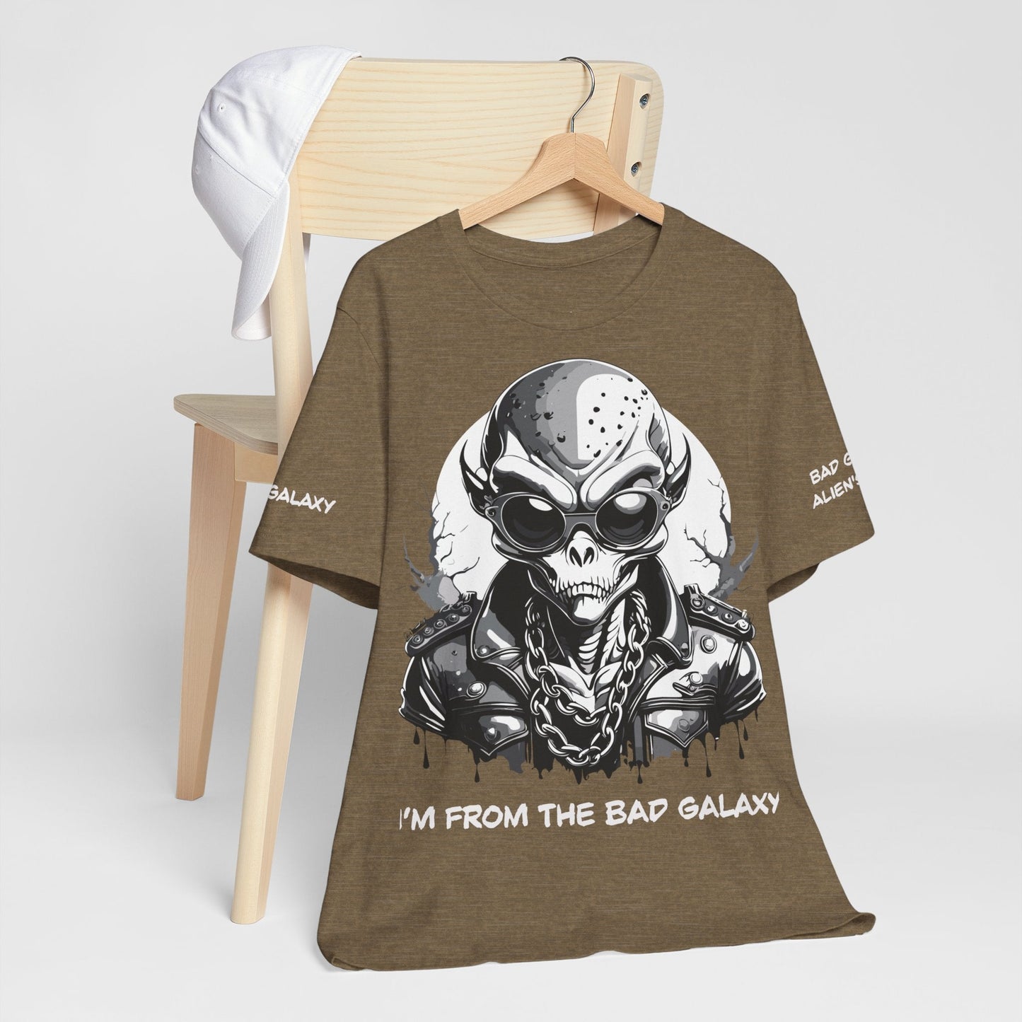 Alien Tee Shirt From Bad Galaxy 100 Percent Cotton Made to Order Eco Friendly Non Toxic Inks