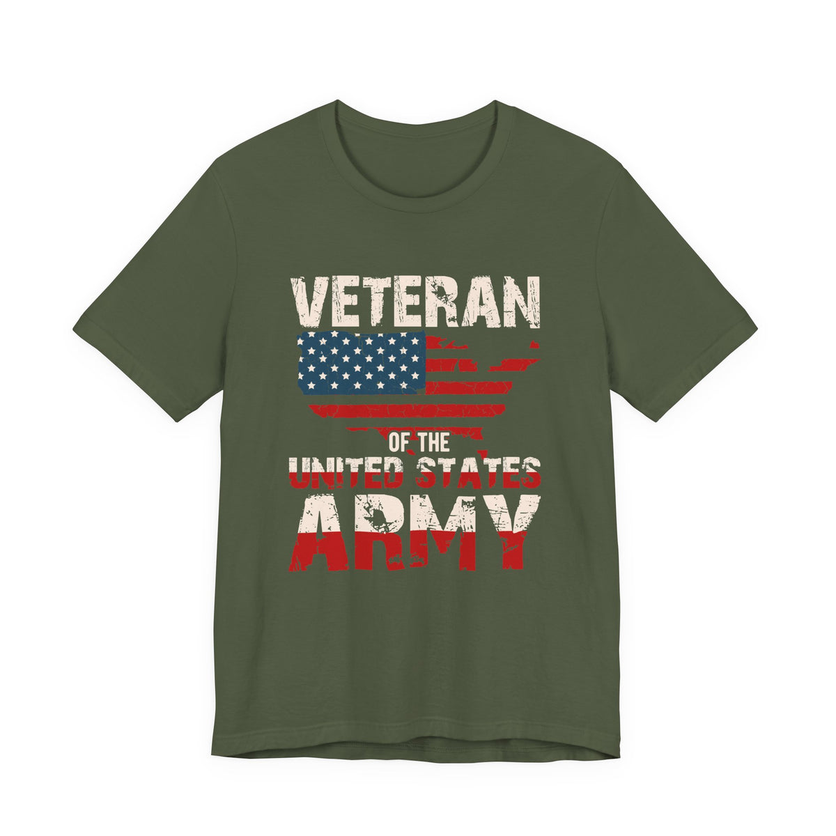 Veteran of the United States Army Tee American Flag Distressed Military Unisex Cotton Shirt v6