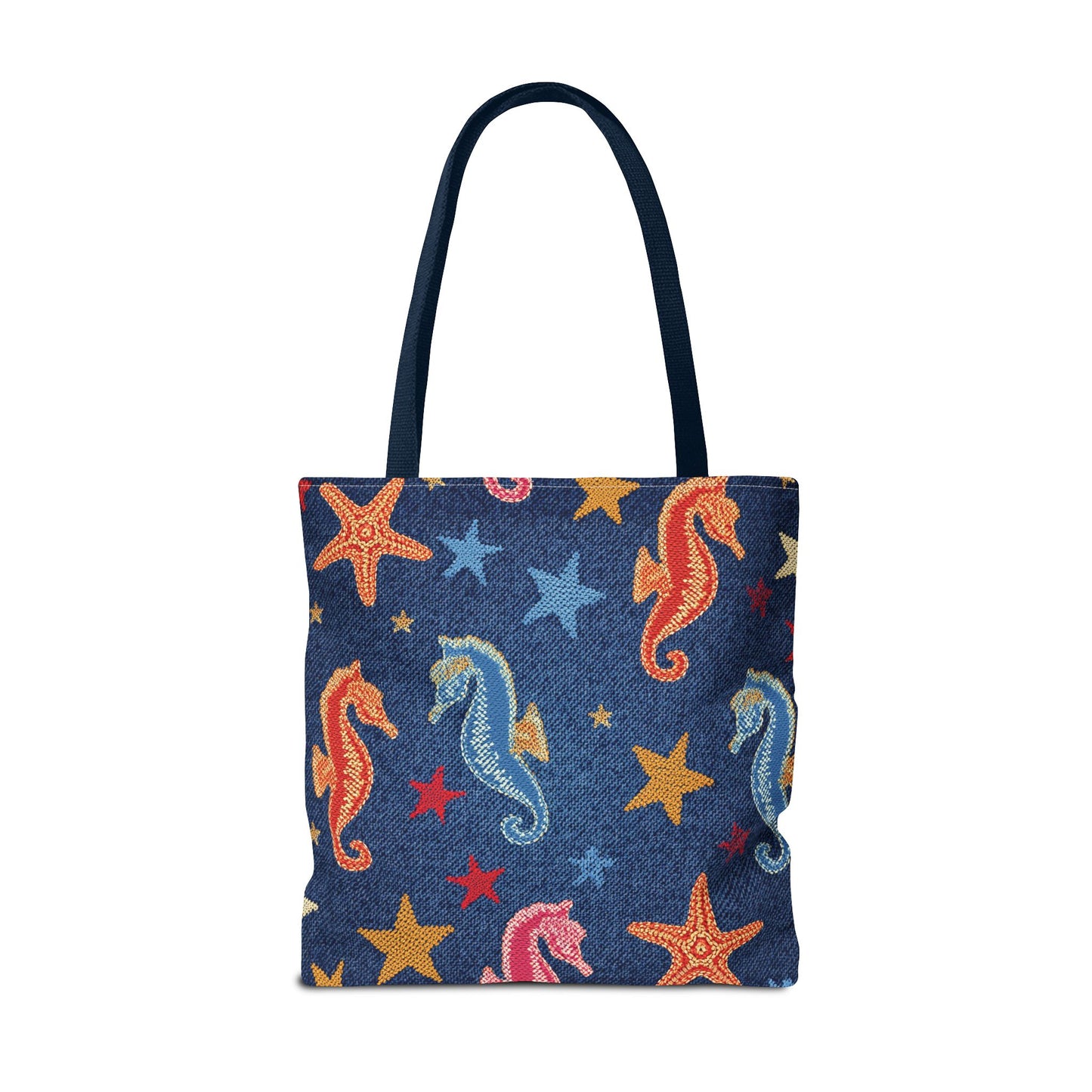Denim Fabric Imitation Print Unisex Canvas Bag Poly Spun 3 Sizes Tote Bag 182-19