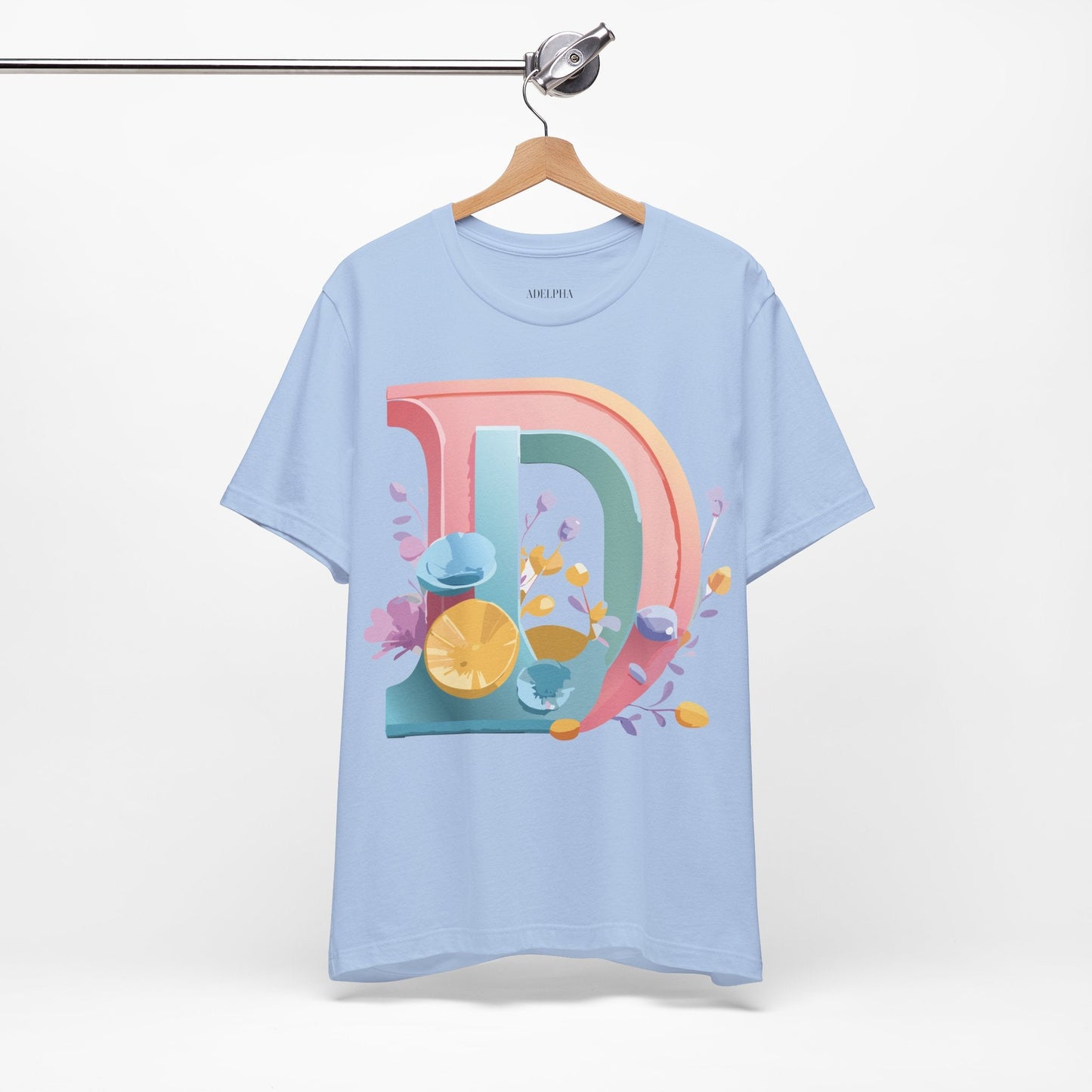 Adelpha Letter D Shirt Unisex Graphic Tee Short Sleeve Vintage Inspired Art Design