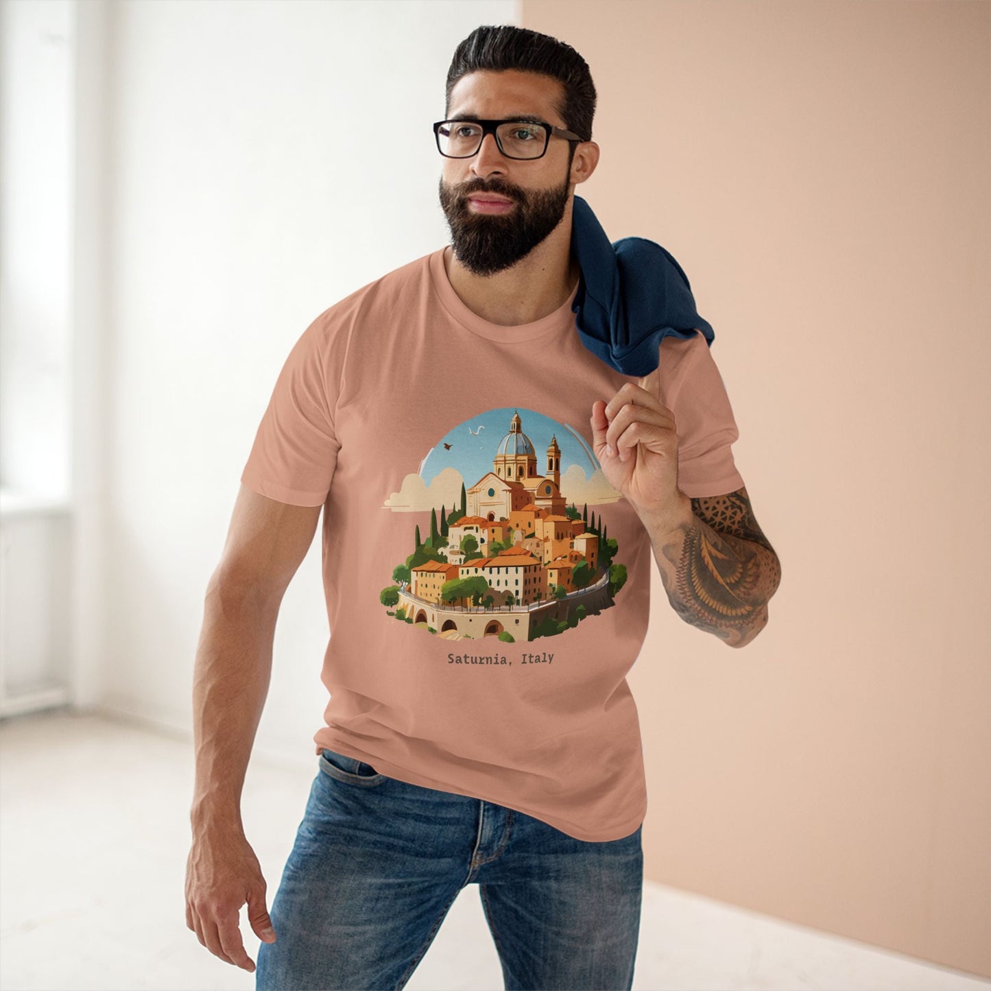 Italy Travel Shirt Unisex Premium Cotton Art Tee By Retro2Nova TT64 For Everyday Comfort