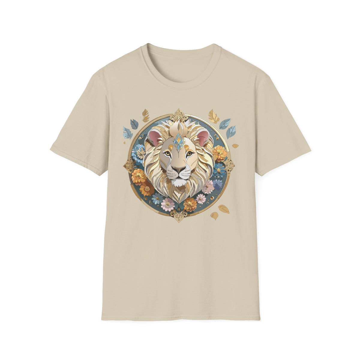 Floral Regal Lion T-Shirt | Boho Mandala Lion Tee