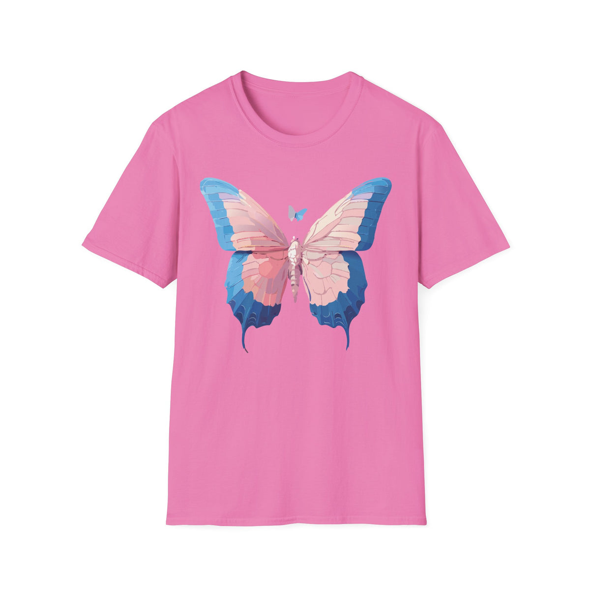 Butterfly Graphic T-Shirt — Pastel Pink & Blue Wing Graphic Tee Unisex 100 Cotton Gildan T-Shirt