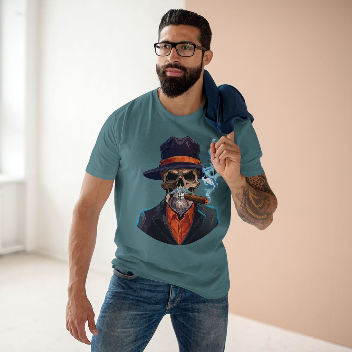Skull Skeleton Shirt Unisex Premium Cotton Tee With Original Art Design Retro2Nova