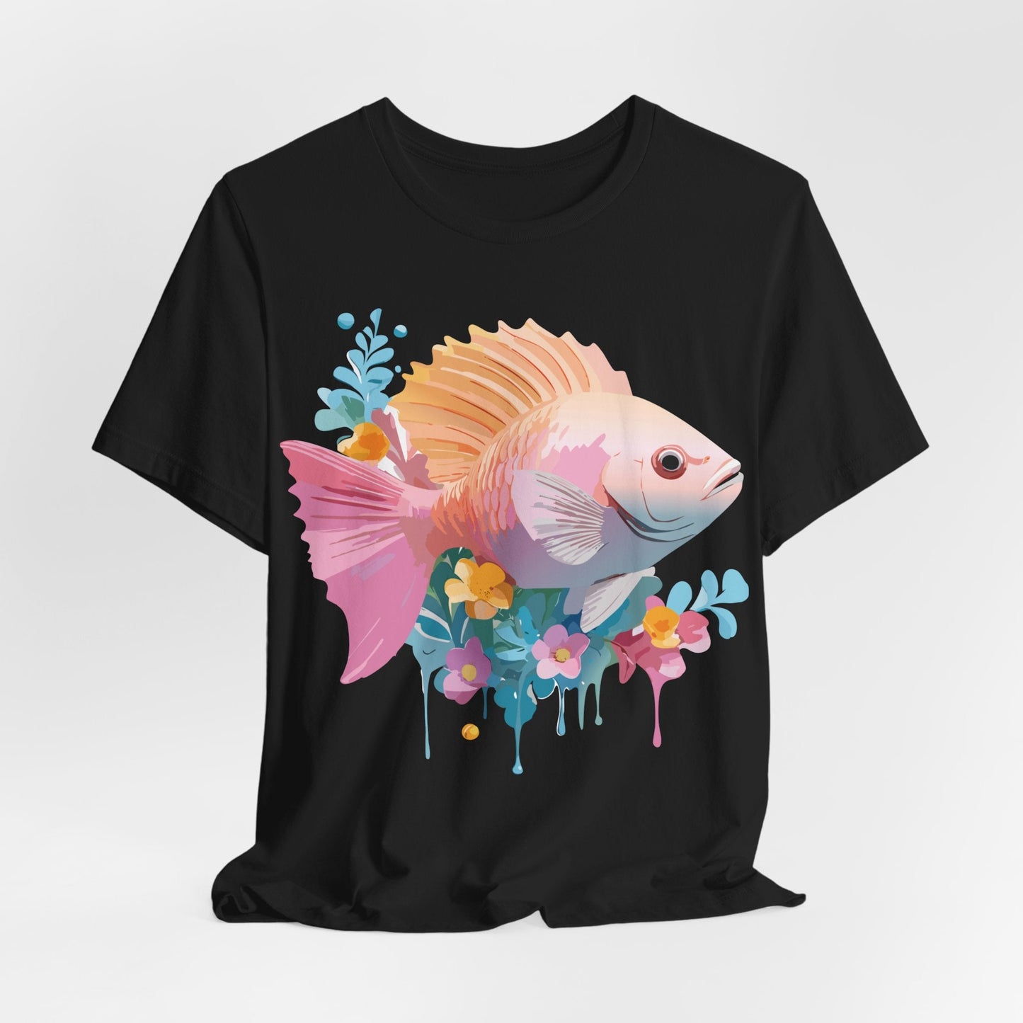 Adelpha Fish Graphic Tee Unisex Short Sleeve Shirt Vintage Inspired Art Design Collection
