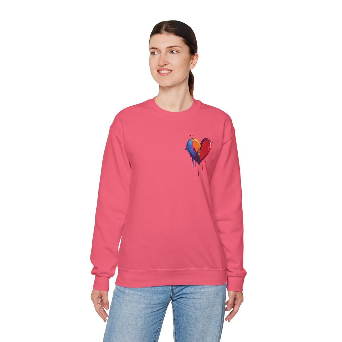 Small Bleeding Heart Sweatshirt, Small Heart Sweatshirt, Valentine's Day Sweatshirt, Heart Sweatshirt 117