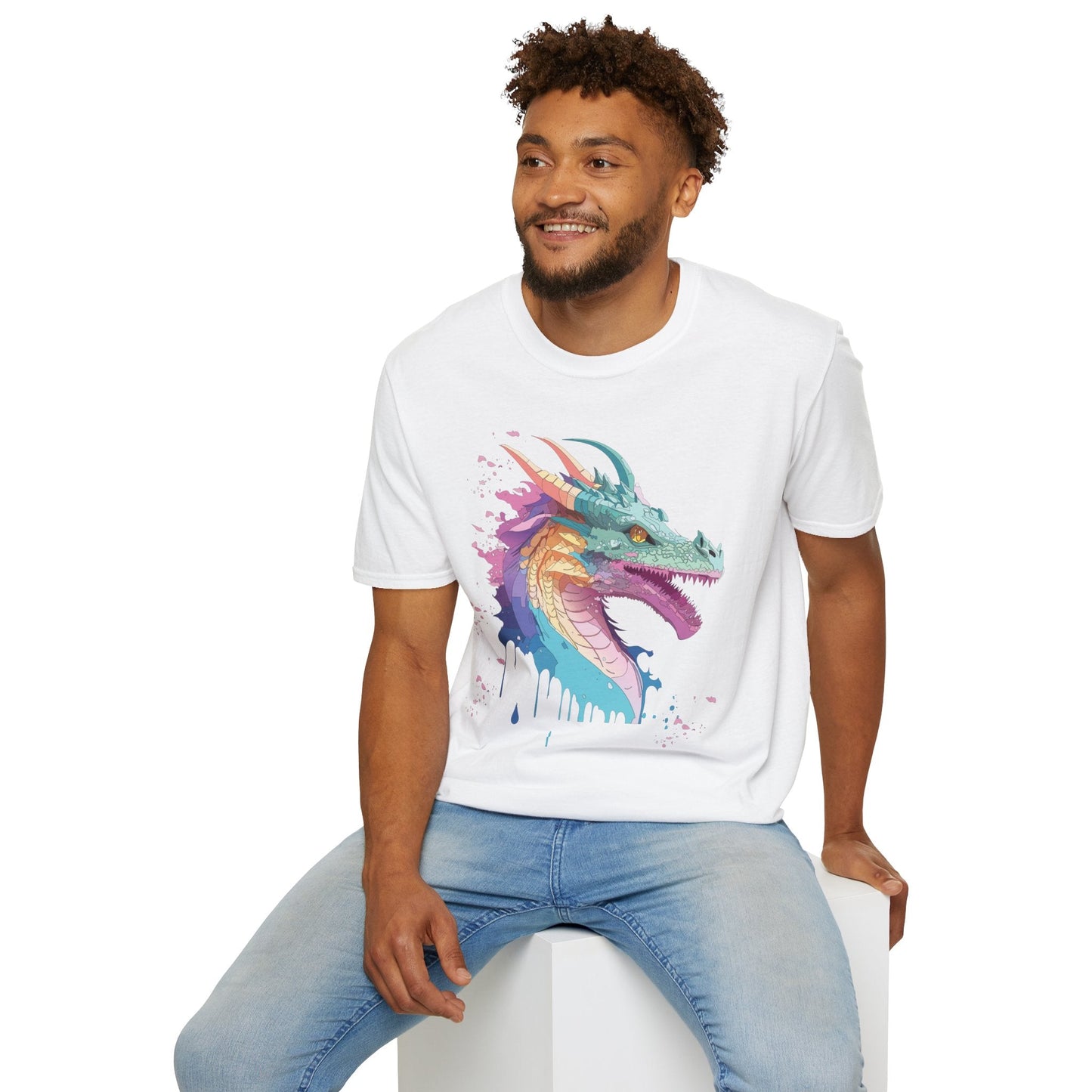 Dragon Graphic T Shirt Unisex Animal Shirt Cotton Softstyle Tee For Everyday Comfort