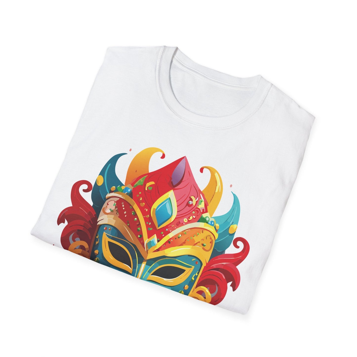 Unisex Mask Tee Shirt Gildan Softstyle 64000 Ring Spun Cotton Breathable Masquerade Design