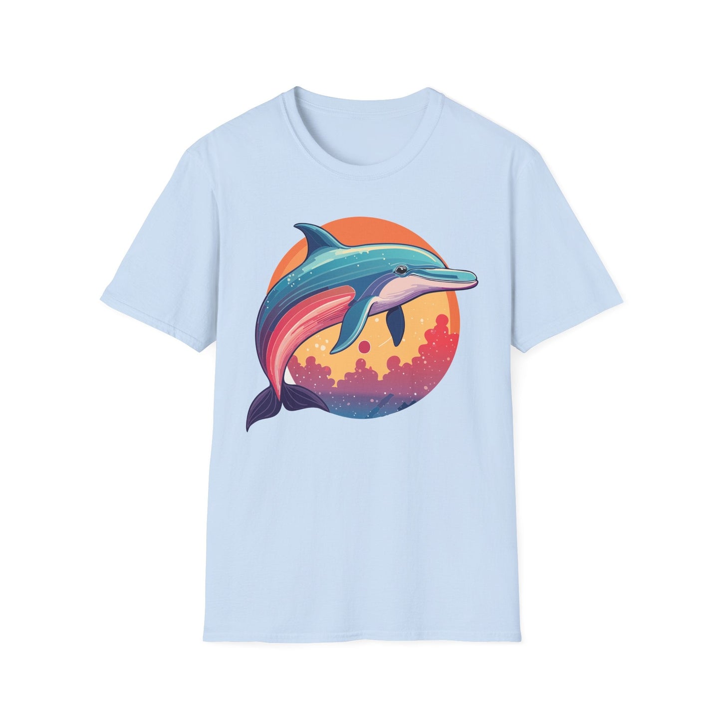 Dolphin Shirt For Unisex Adults Gildan Softstyle 64000 Ring Spun Cotton Tee Fish Tee