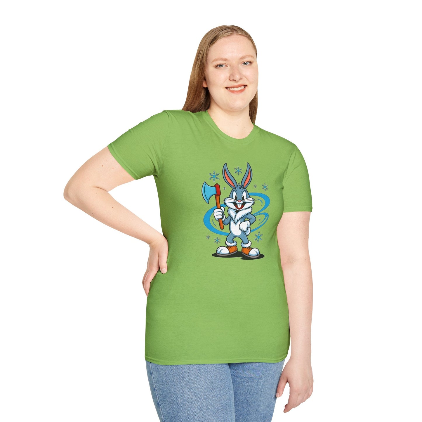 Cartoon Bunny Graphic Unisex Cotton Animal Animation Artwork Design Tee 26