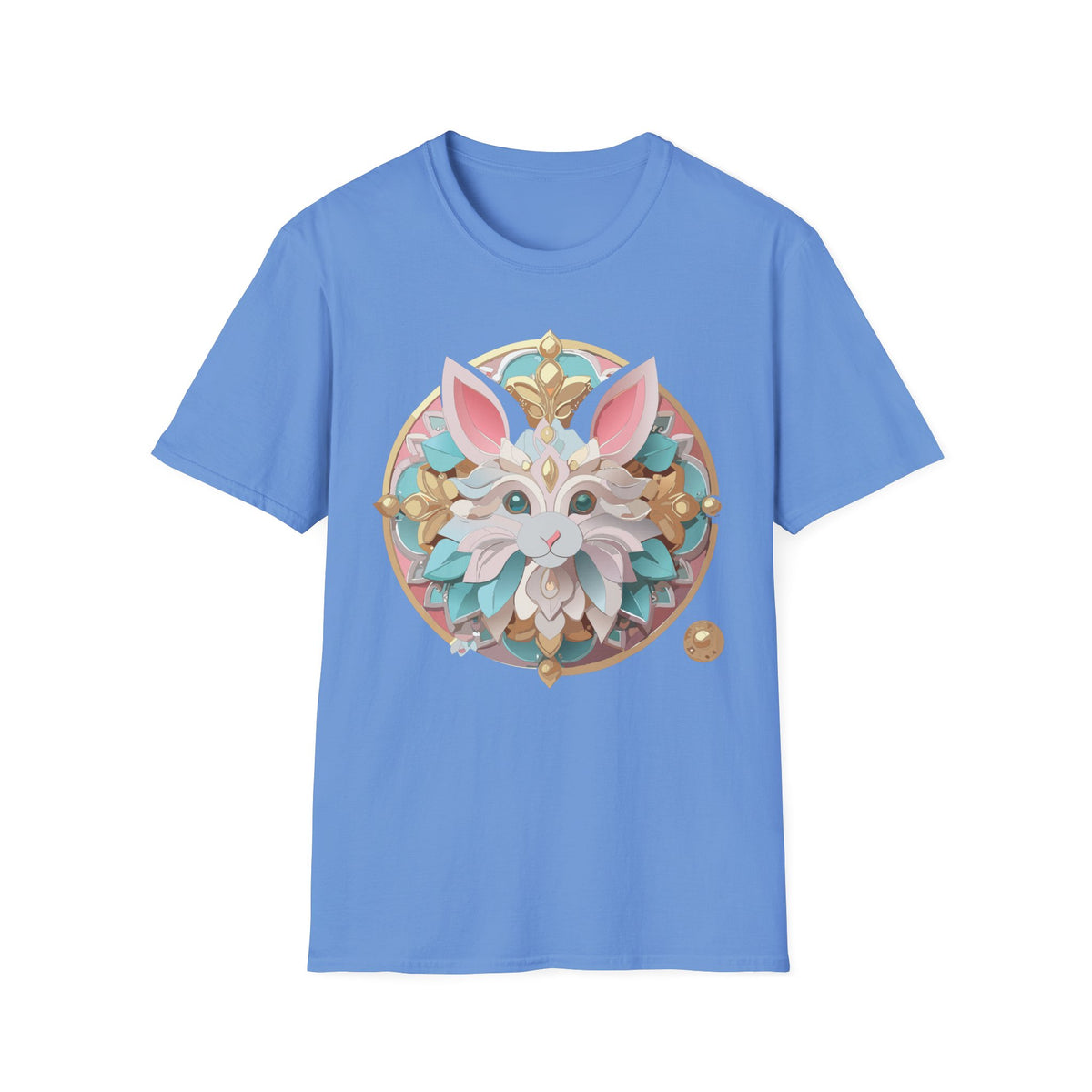 Ornate Floral Fox Mask T-Shirt | Pastel Mandala Animal Art