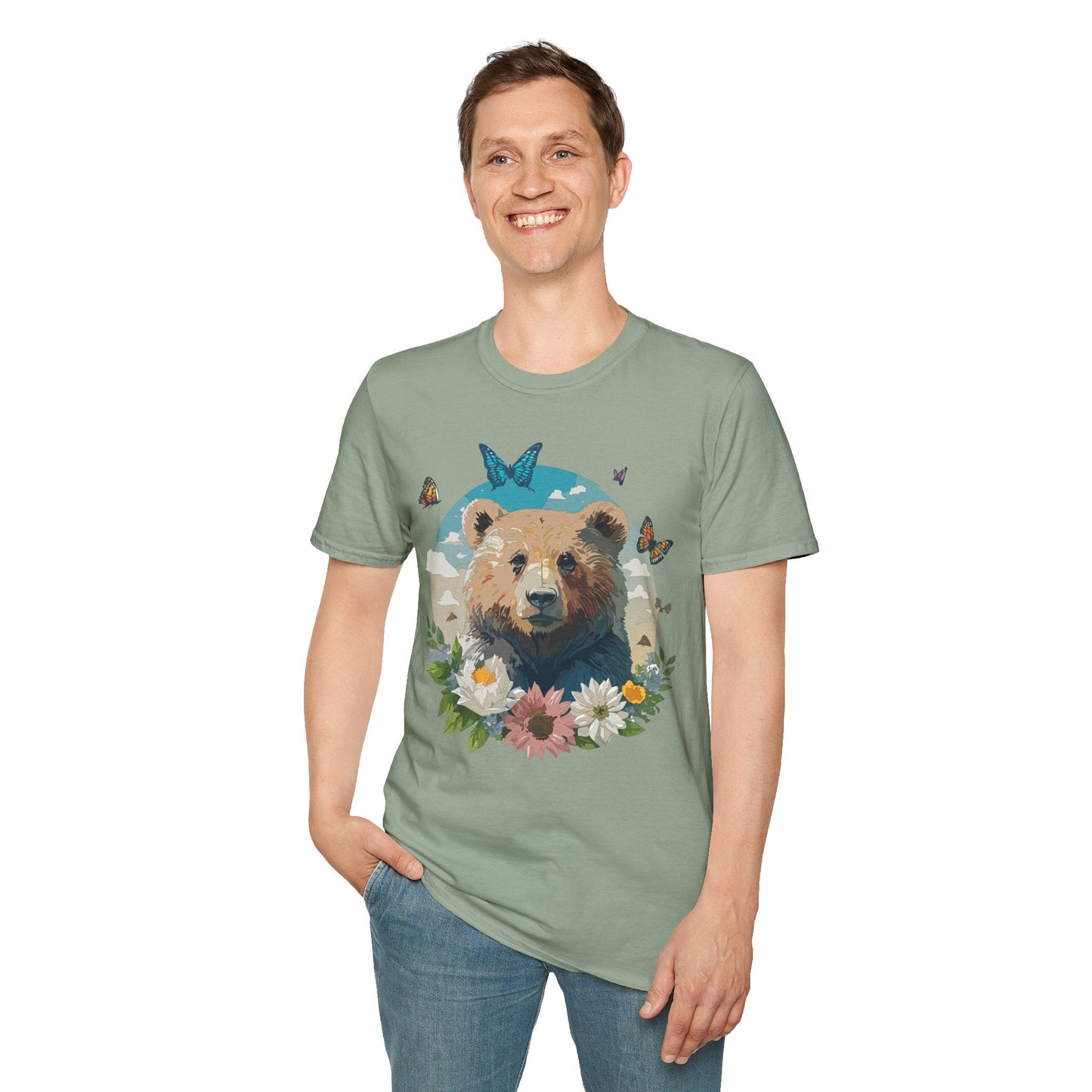 Bear Shirt Teddy Bear Tee Unisex Gildan Softstyle 100 Percent Ring Spun Cotton Tee