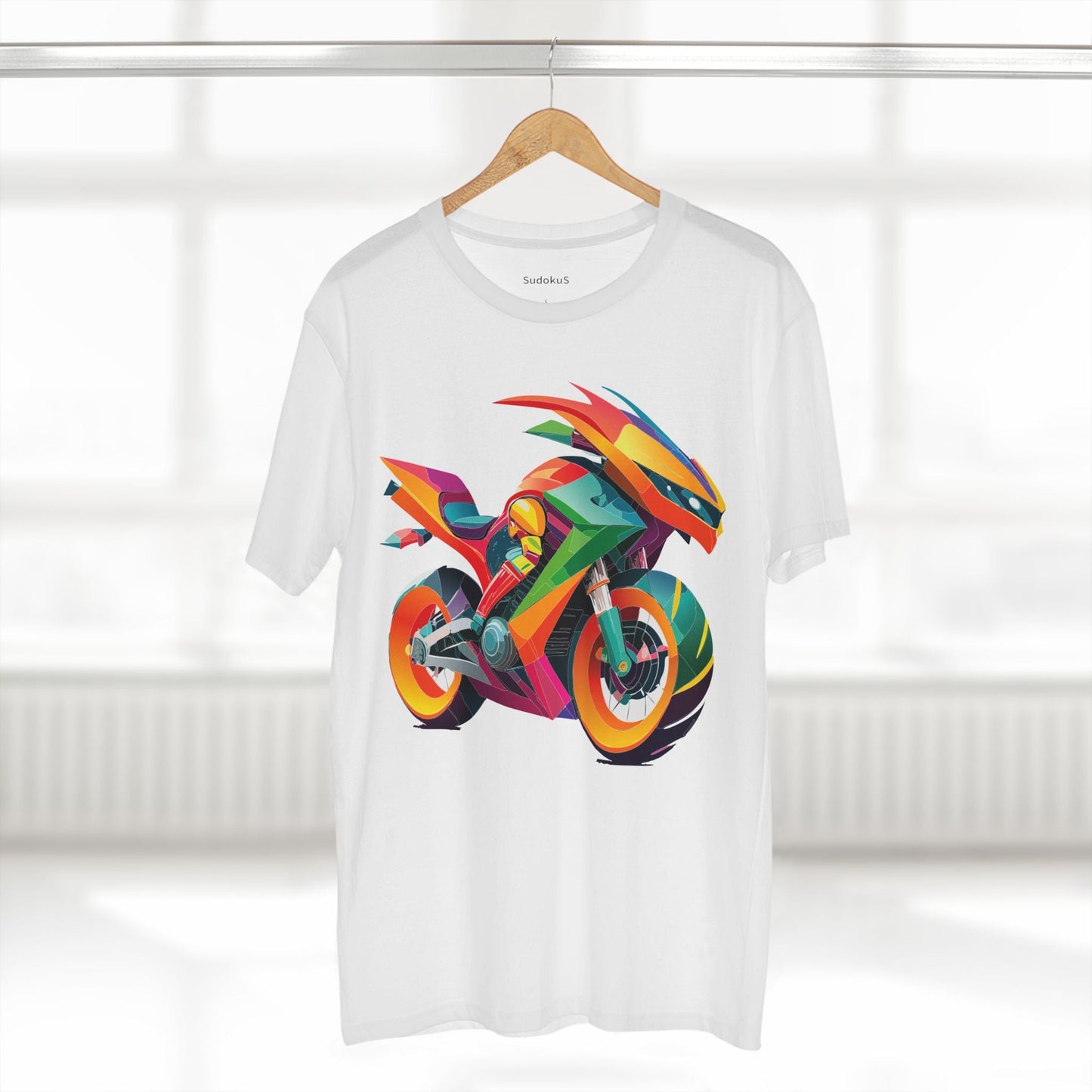 Moto Bike Graphic Unisex 100 Cotton Staple Tee 9
