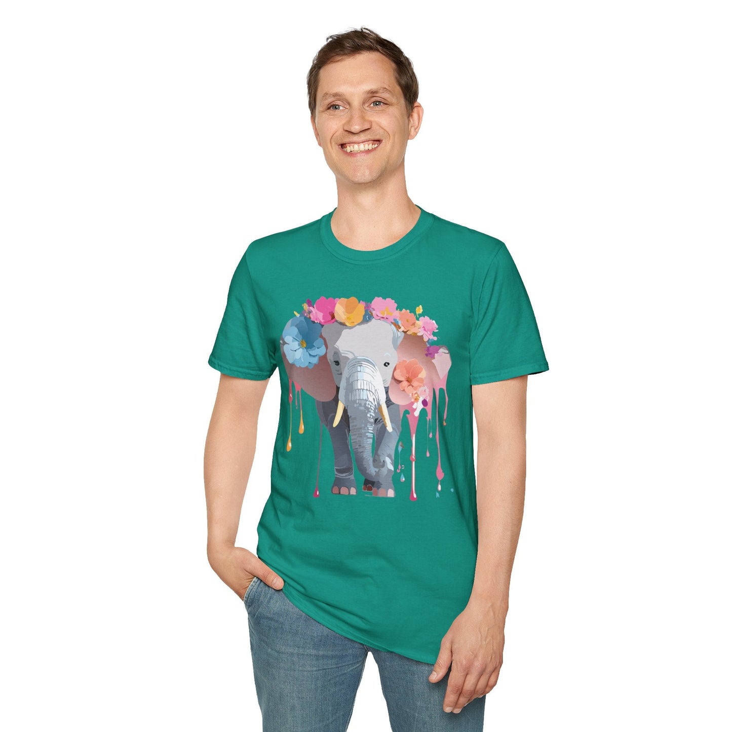 Elephant T Shirt Unisex Softstyle Gildan 64000 Elephant On T Shirt Animation Animals Tee