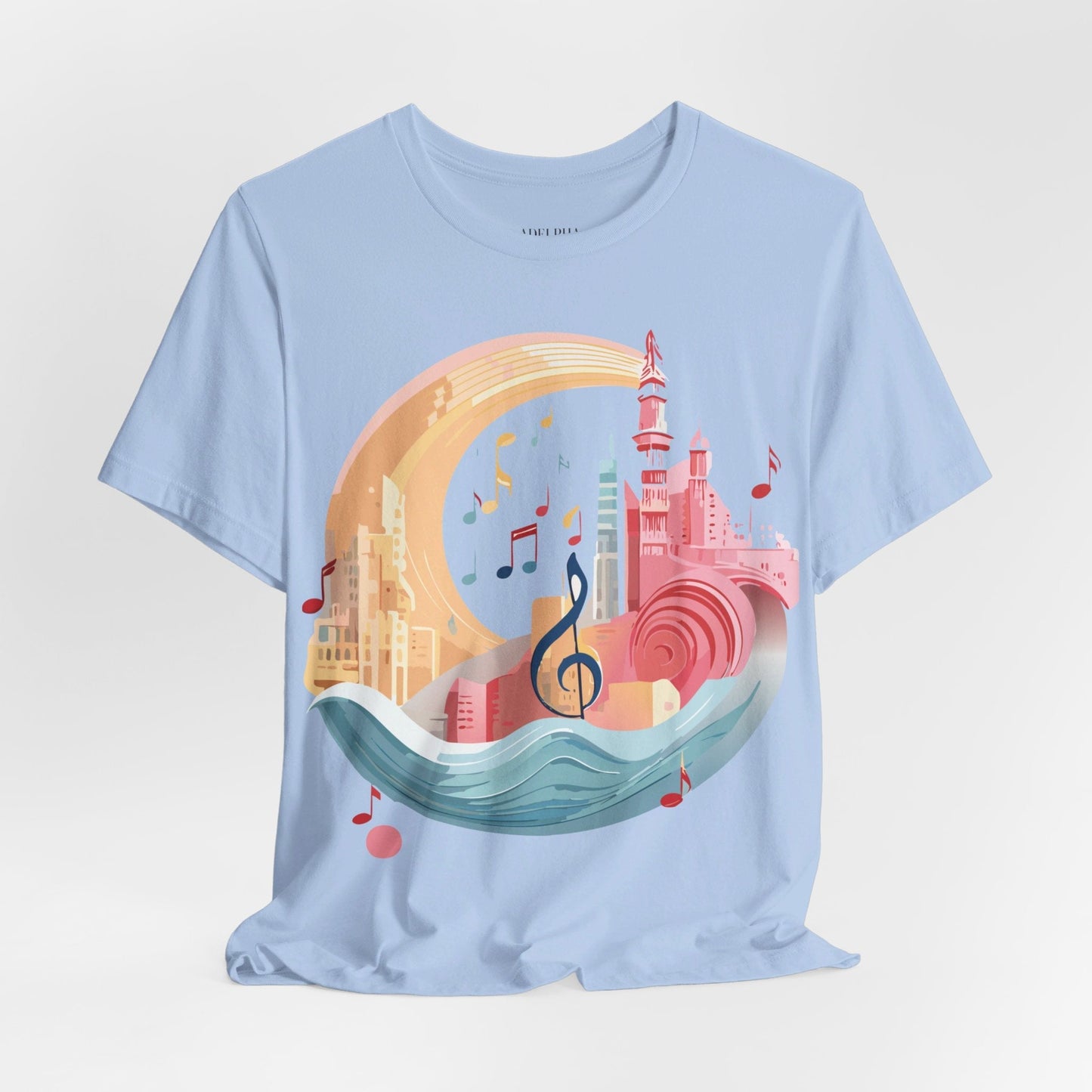 Music Graphic T Shirt Unisex Jersey Short Sleeve Art Design by Adelpha Vintage Inspired Tee
