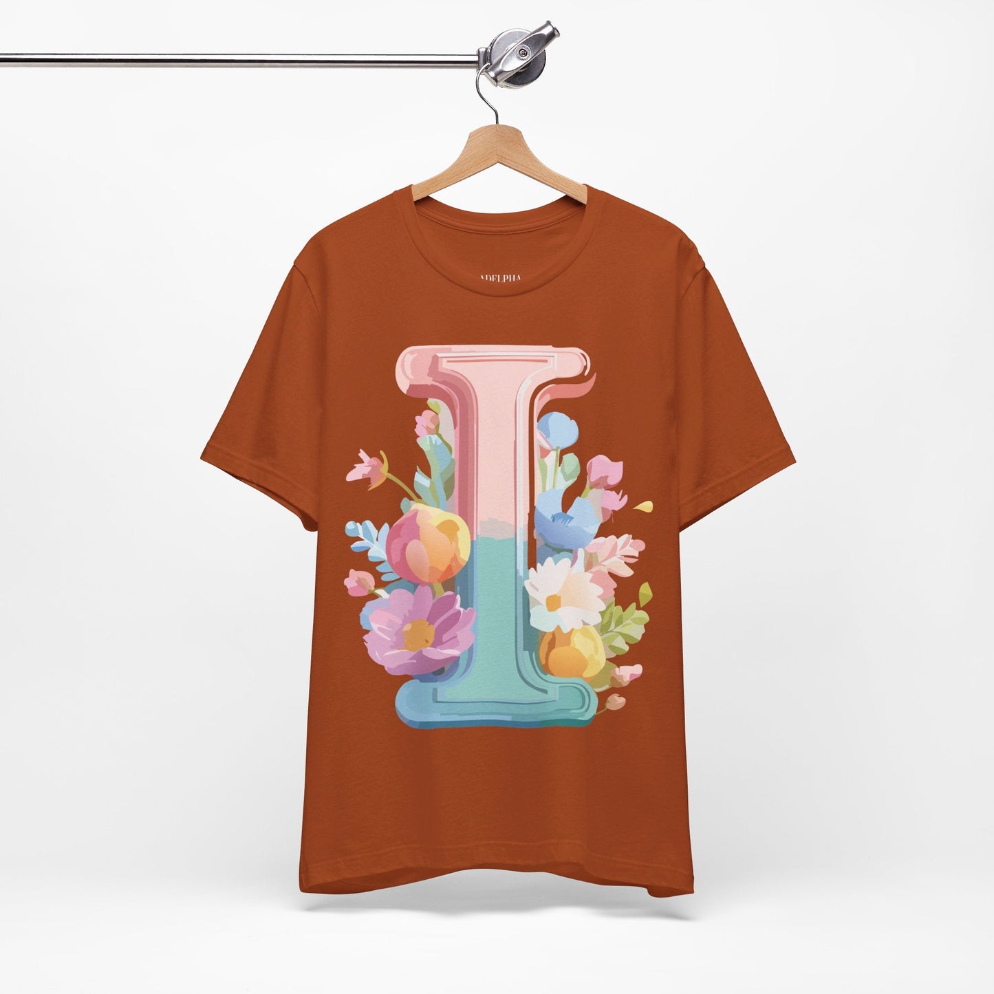 Letter I Shirt Graphic Tee Unisex Short Sleeve Adelpha Vintage Inspired Artwork Design
