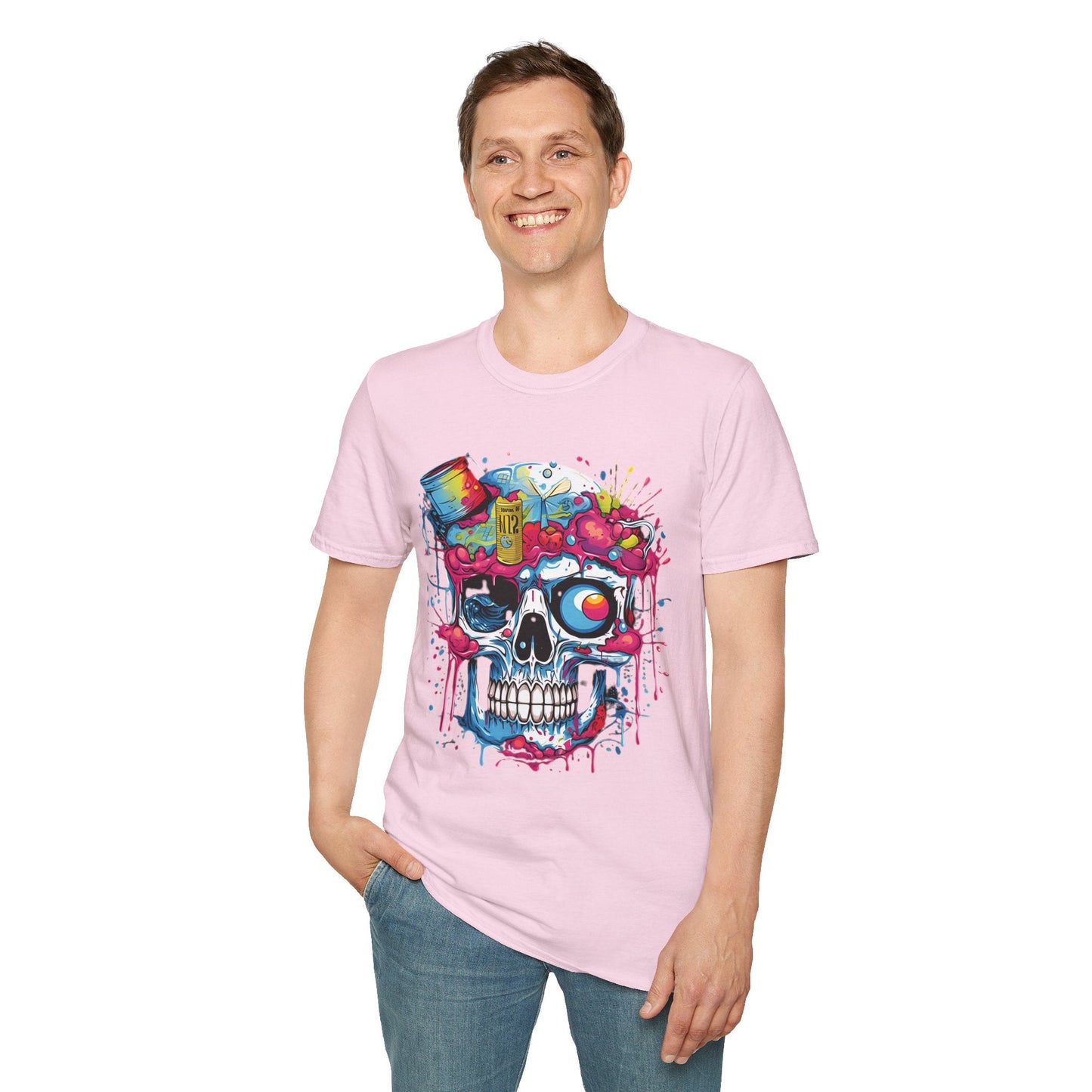 Skull Graphic Tee Shirt Unisex Skeleton Shirt Softstyle Cotton Comfort Everyday Wear Durable
