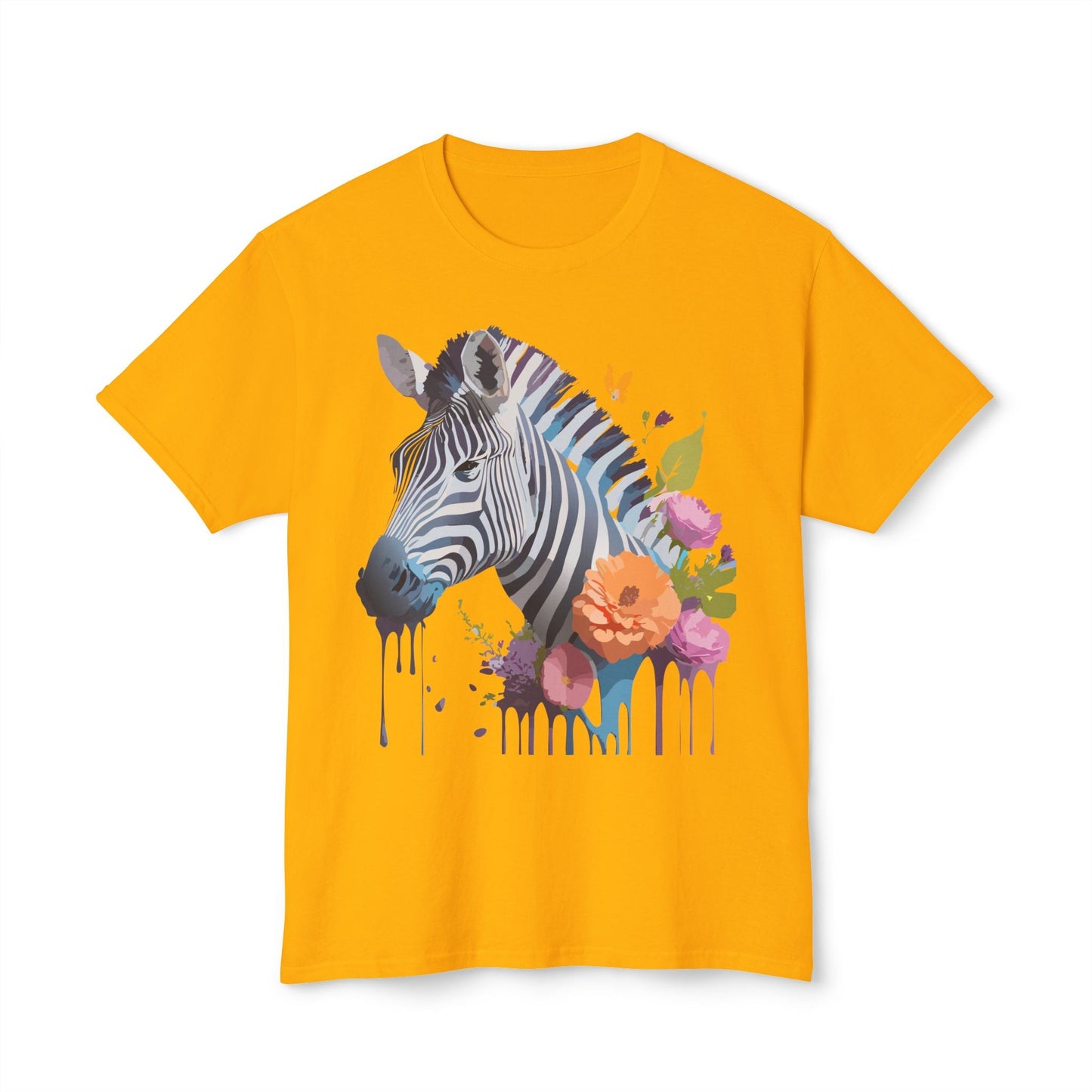 Unisex Zebra Art T Shirt With Full Color Print HD Cotton Tee Made In USA For Everyday Style