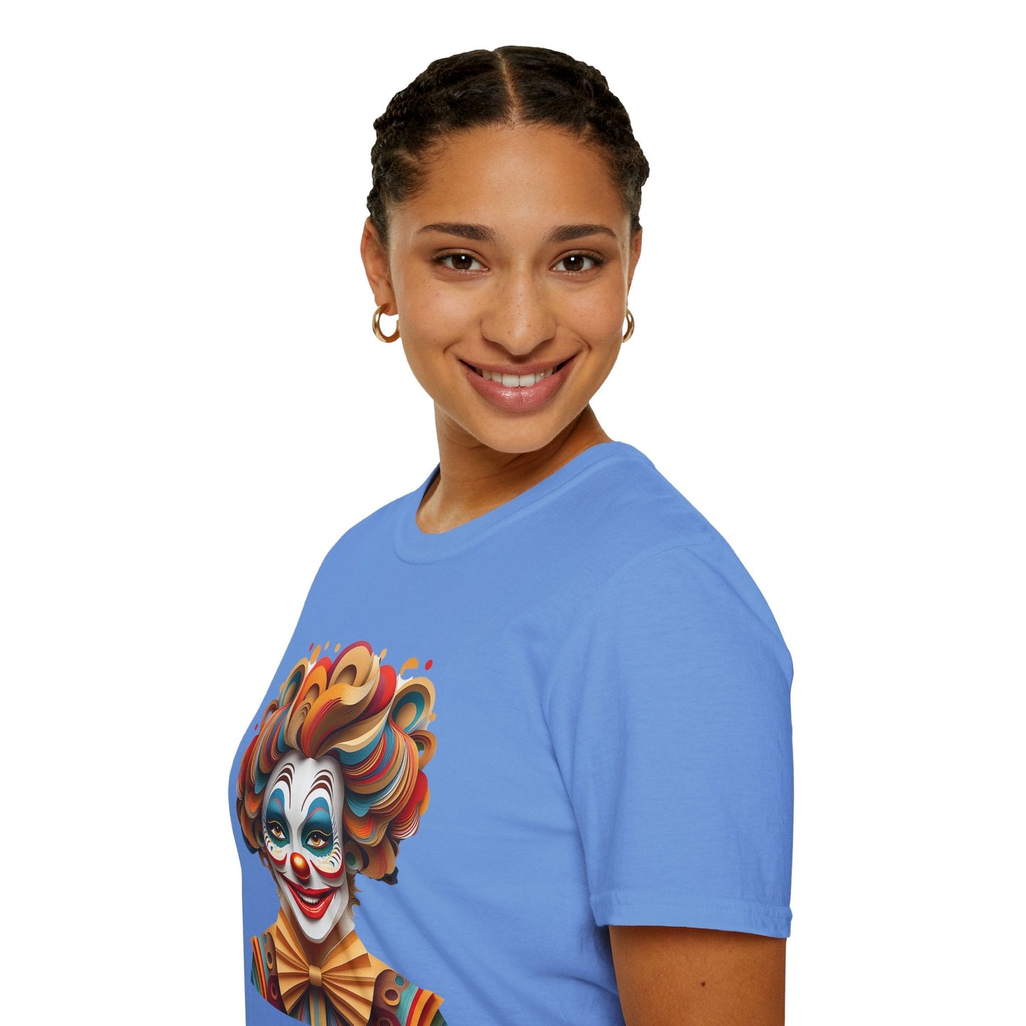 Unisex Clown Shirt Funny Man Circus Tee Short Sleeve Gildan Softstyle 64000 Cotton