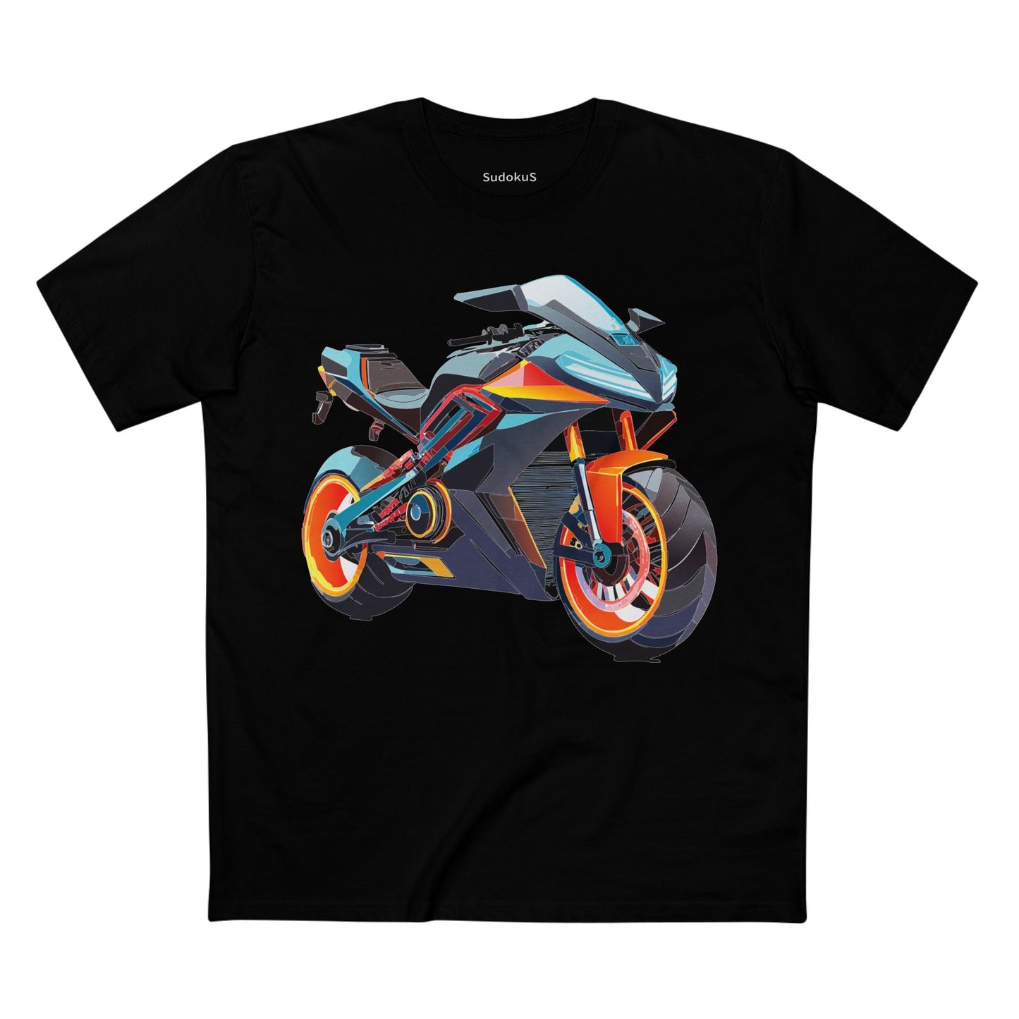 Moto Bike Graphic Unisex 100 Cotton Staple Tee 28
