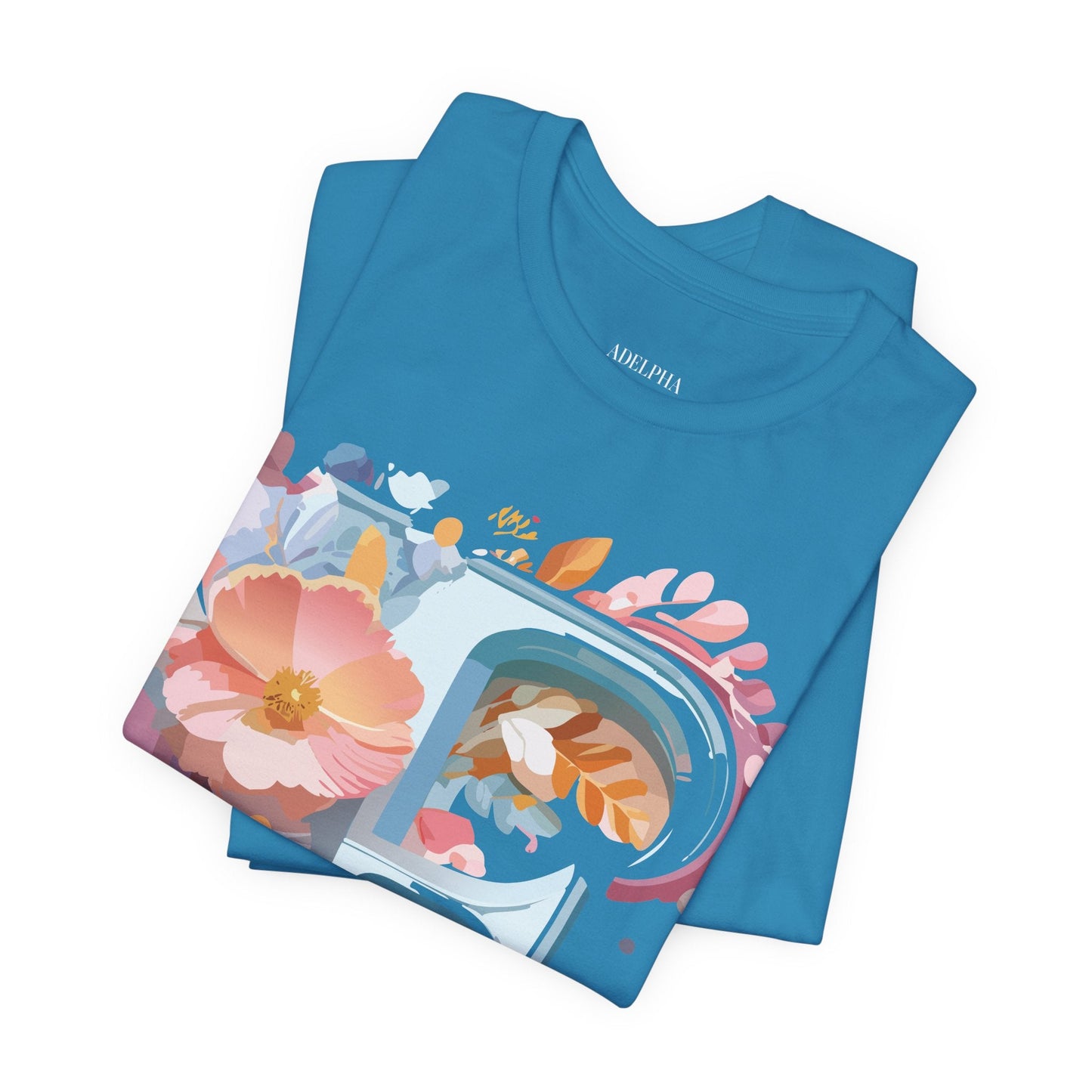 Letter F Graphic Tee Unisex Short Sleeve Vintage Inspired Adelpha Artwork Collection