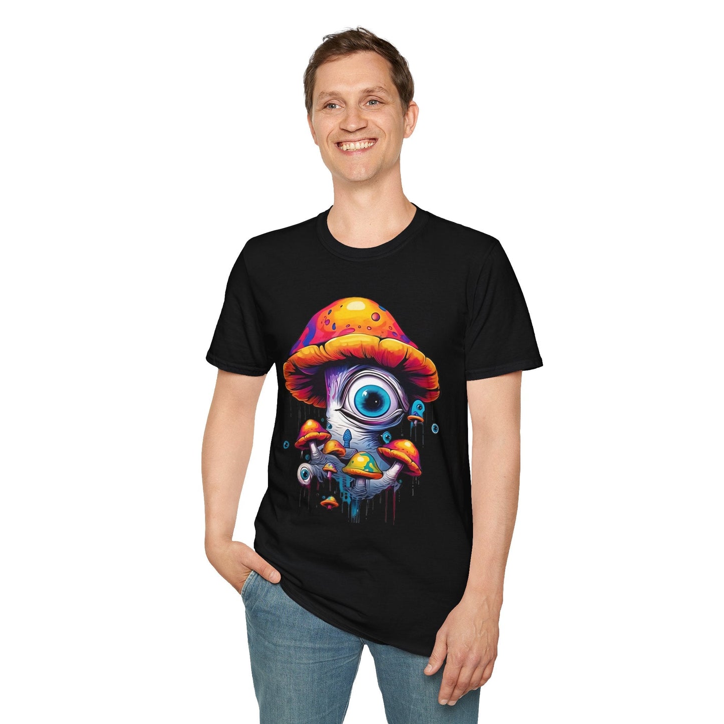 Unisex Mashroom T Shirt With Funny Mashroom Art Design Gildan Softstyle Tee For Everyday Comfort