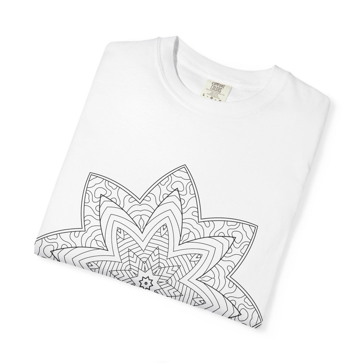 Unisex Garment Dyed Cotton T-Shirt with Mandala Graphic Design