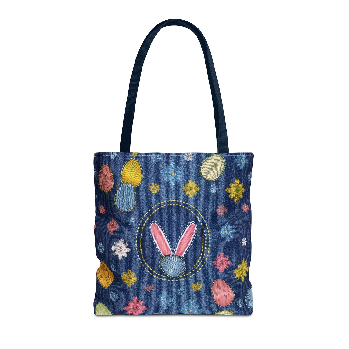 Easter Graphic Design Denim Fabric Imitation Print Unisex Canvas Bag Poly Spun 3 Sizes Tote Bag 204-10