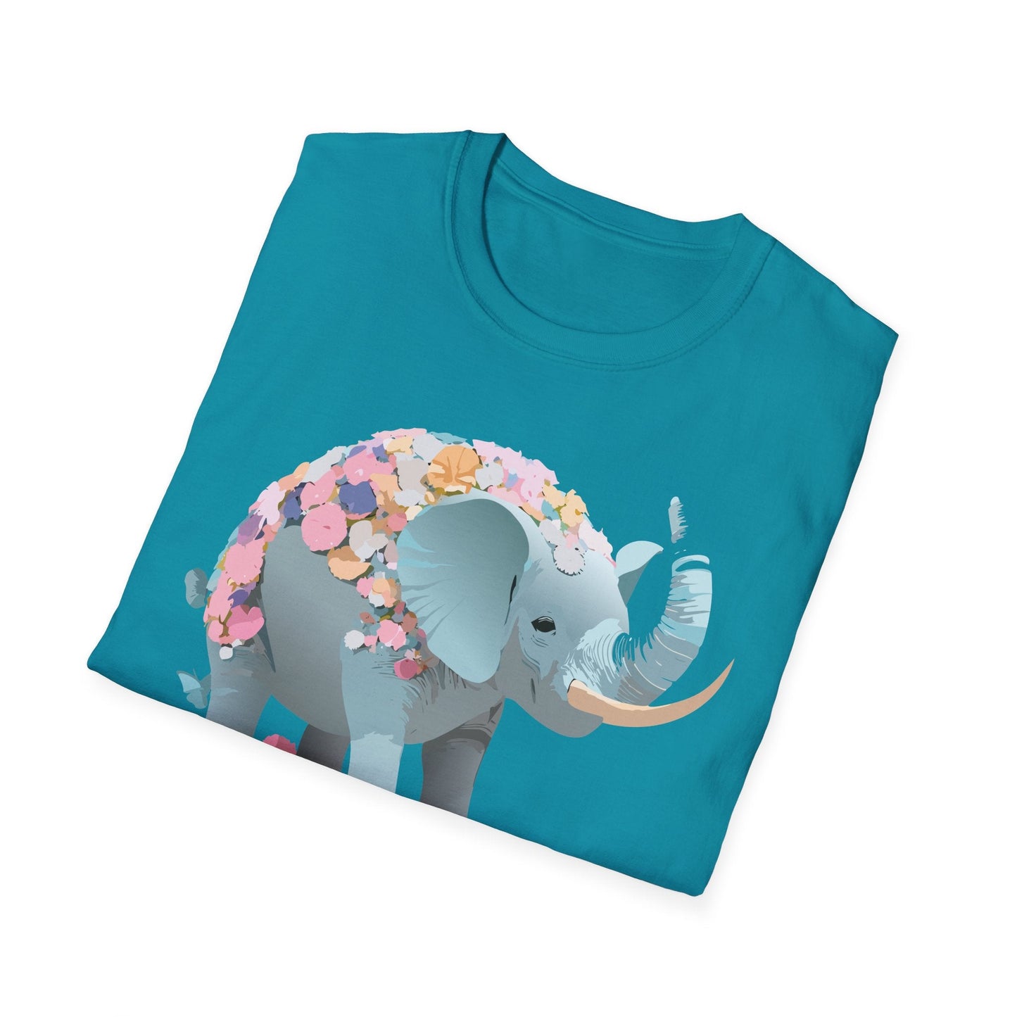 Elephant Graphic T Shirt Gildan Softstyle Unisex Cotton Tee With Elephant Print Design Artwork