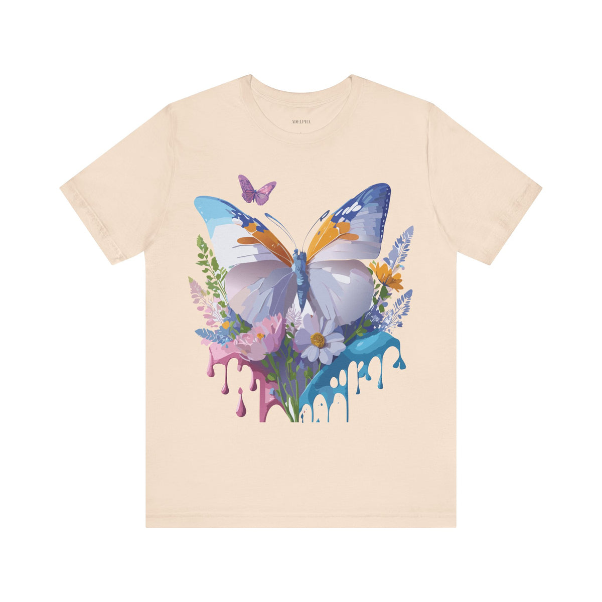 Butterfly Graphic Unisex Cotton Bella+Canvas Tee with Art Design n101