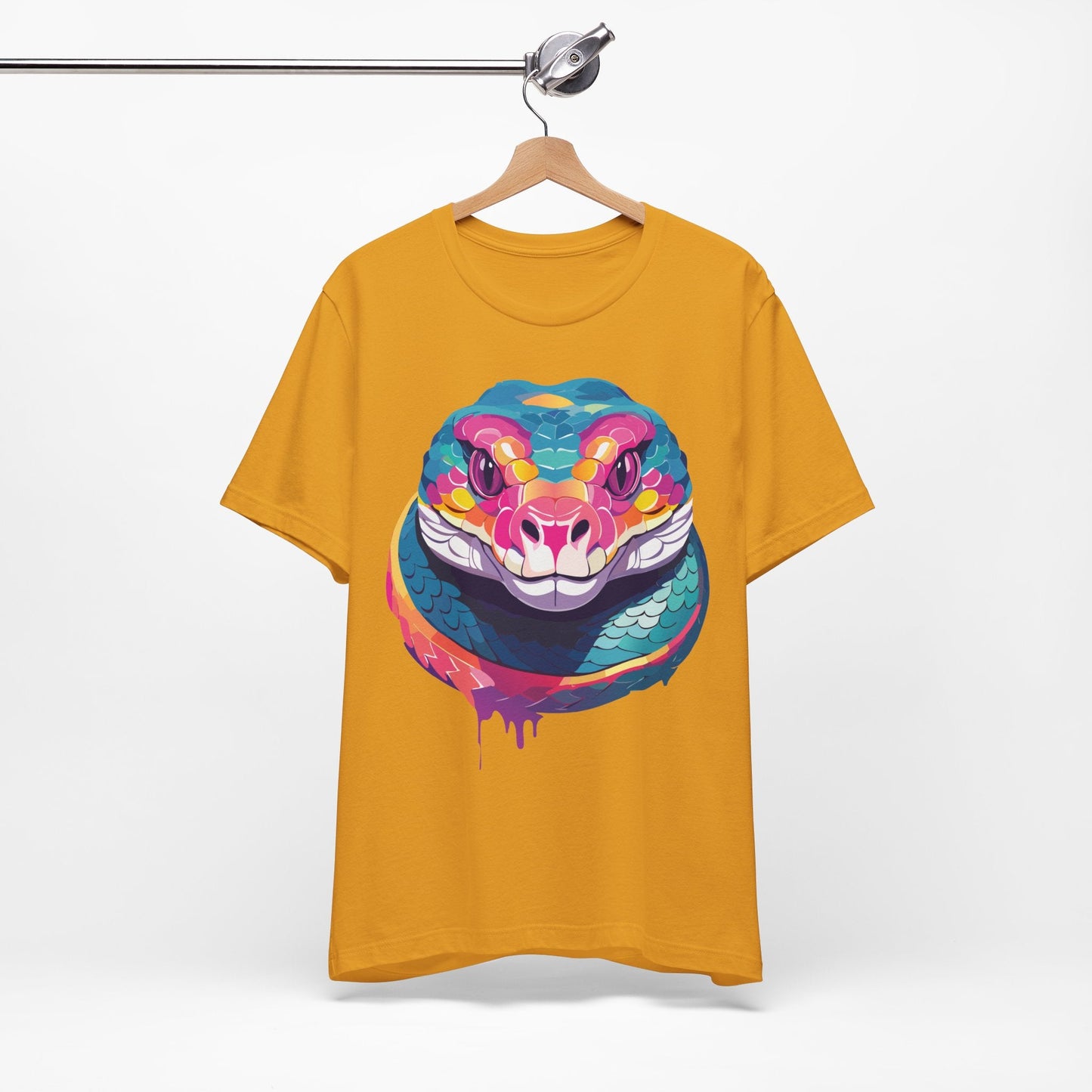 Unisex Animal Tee Shirt With Art Design, Wild Animals Short Sleeve Graphic Tee For Everyday Wear
