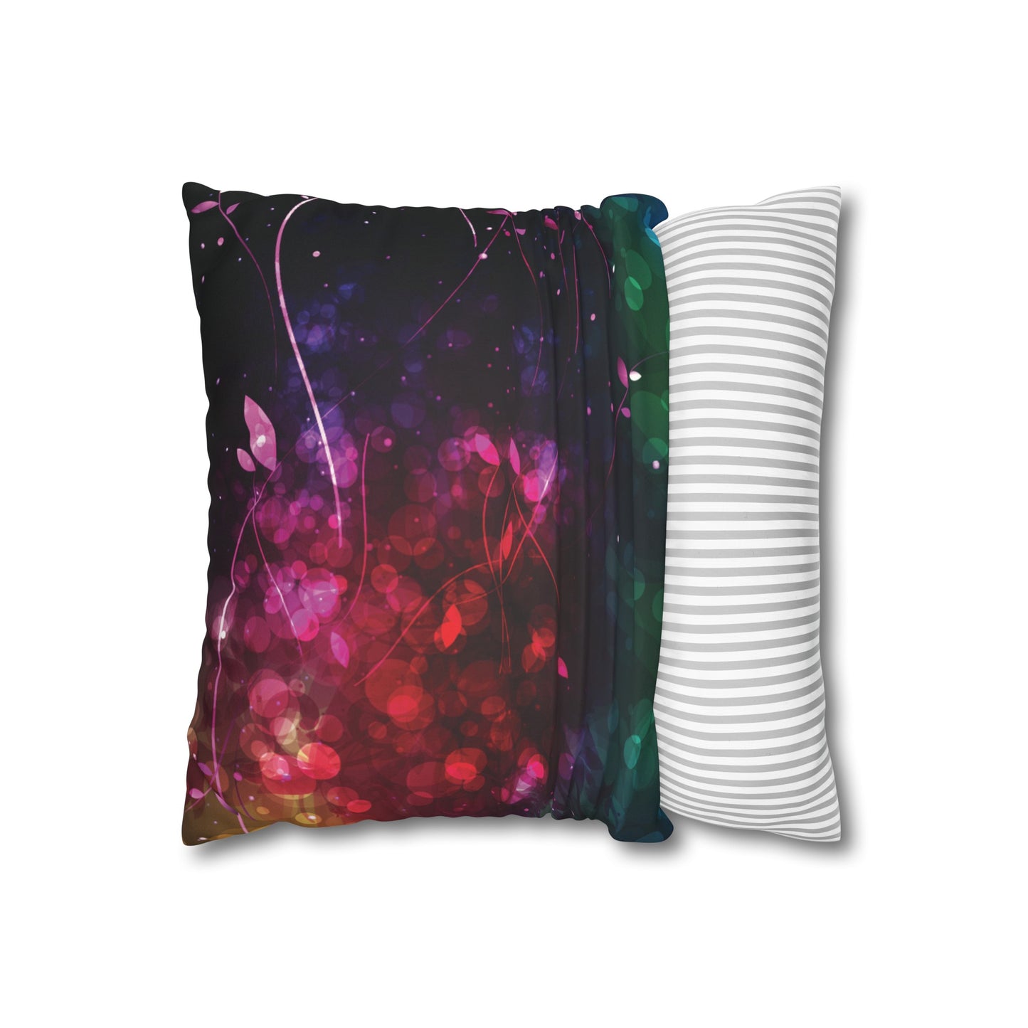 Faux Suede Pillowcase with Abstract print