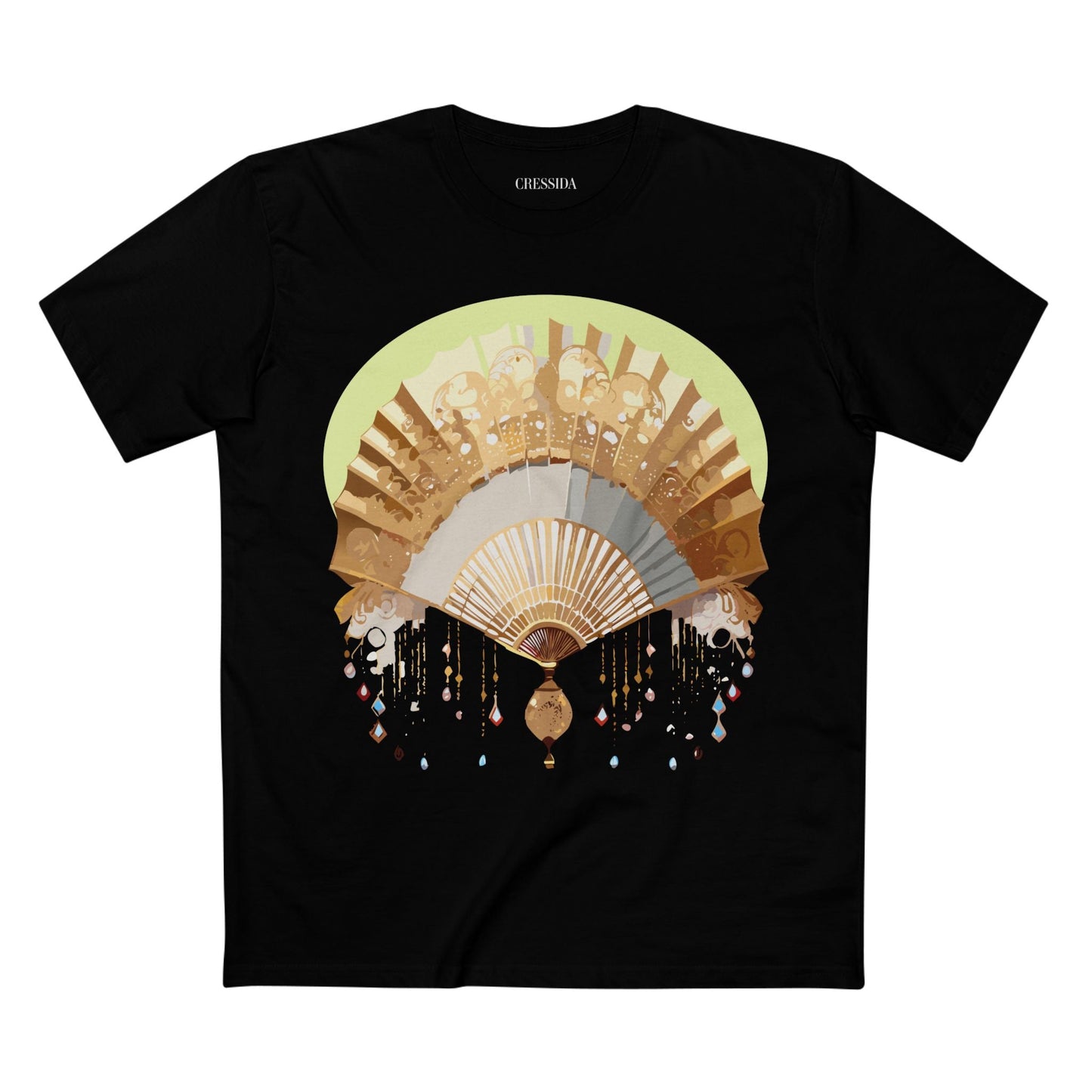 Antique Fan Graphic Design T-Shirt Unisex 100 Cotton Floral Carnival Artwork Tee 18