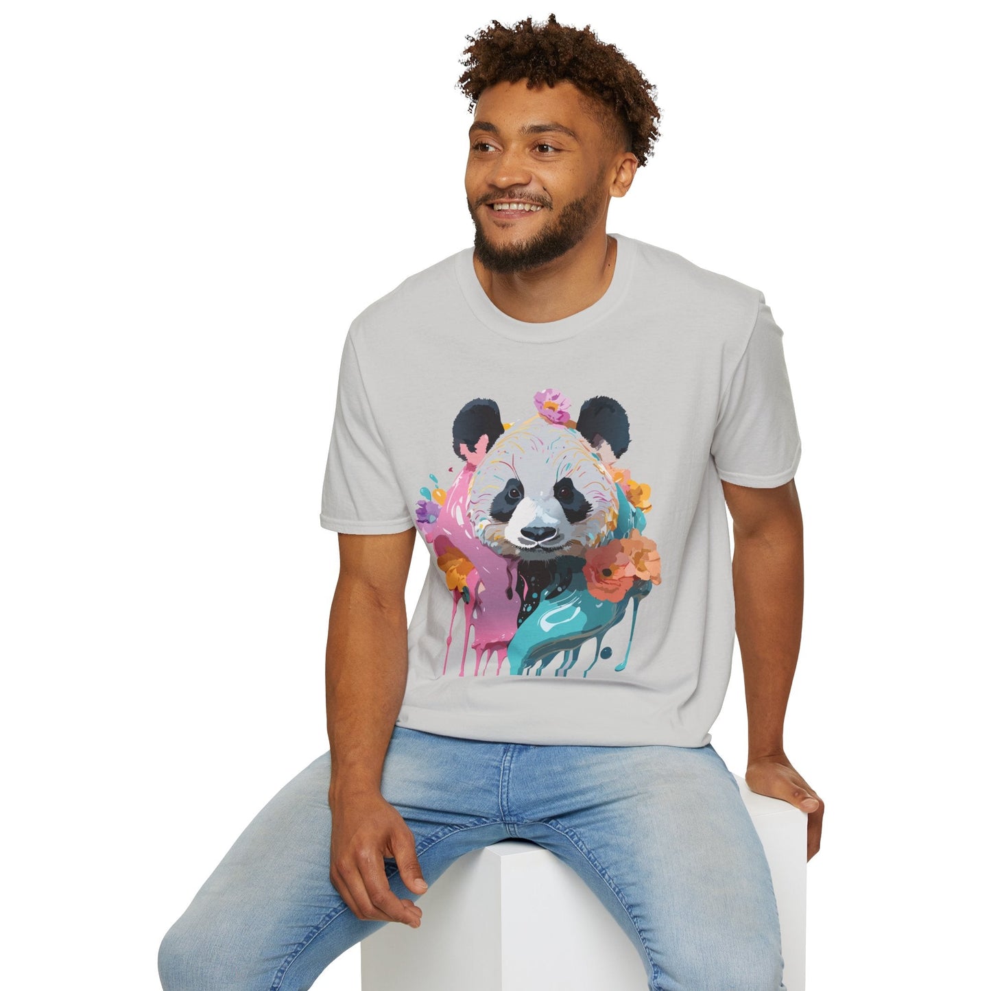 Gildan Softstyle Panda Shirt Unisex T Shirt With Panda Animal Design 100 Percent Cotton Tee