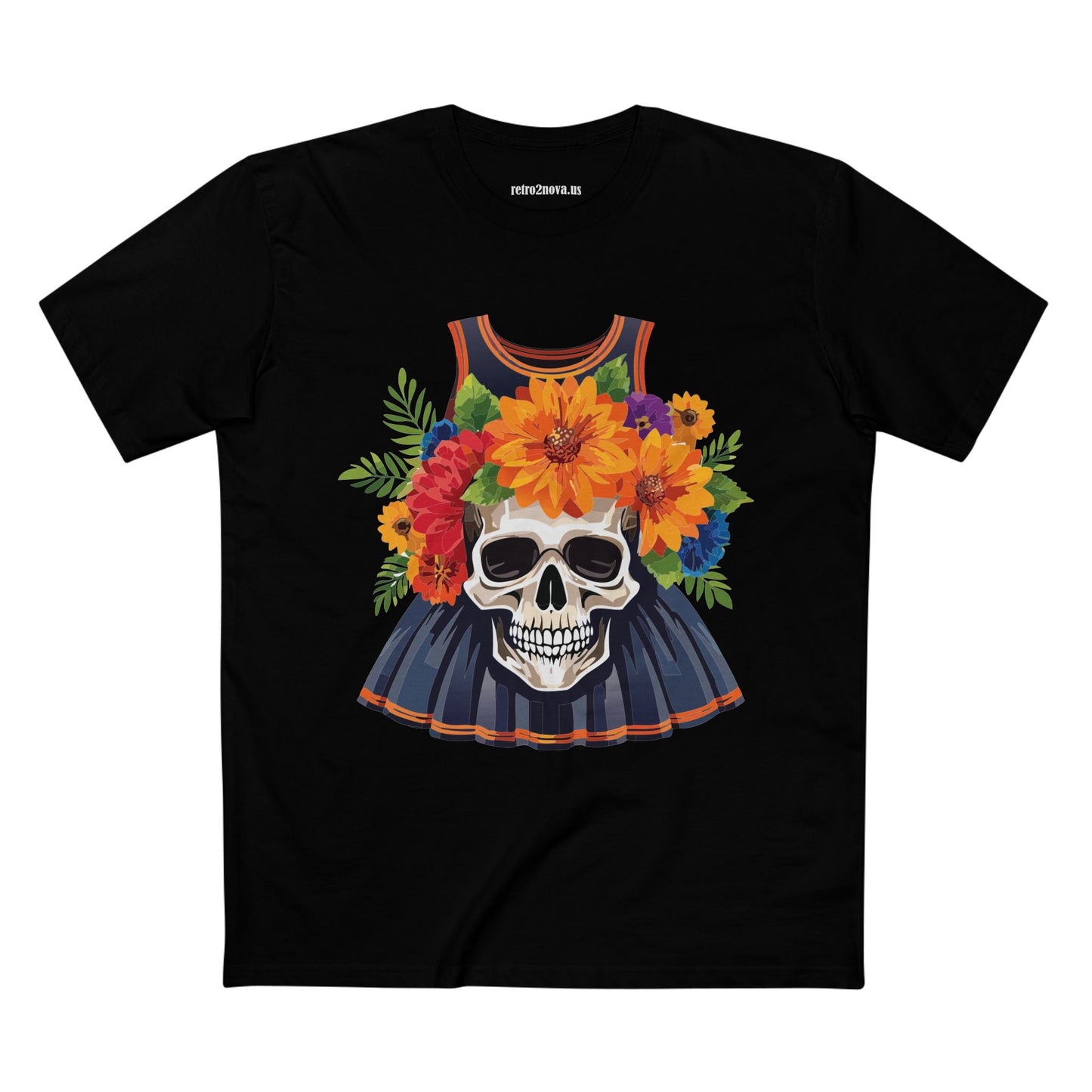 Skull Skeleton Shirt Unisex Premium Cotton Art Tee Original Design By Retro2Nova SS14