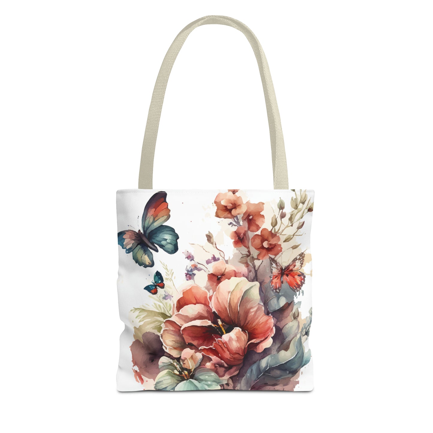 Bolsa de lona con estampado de mariposas 