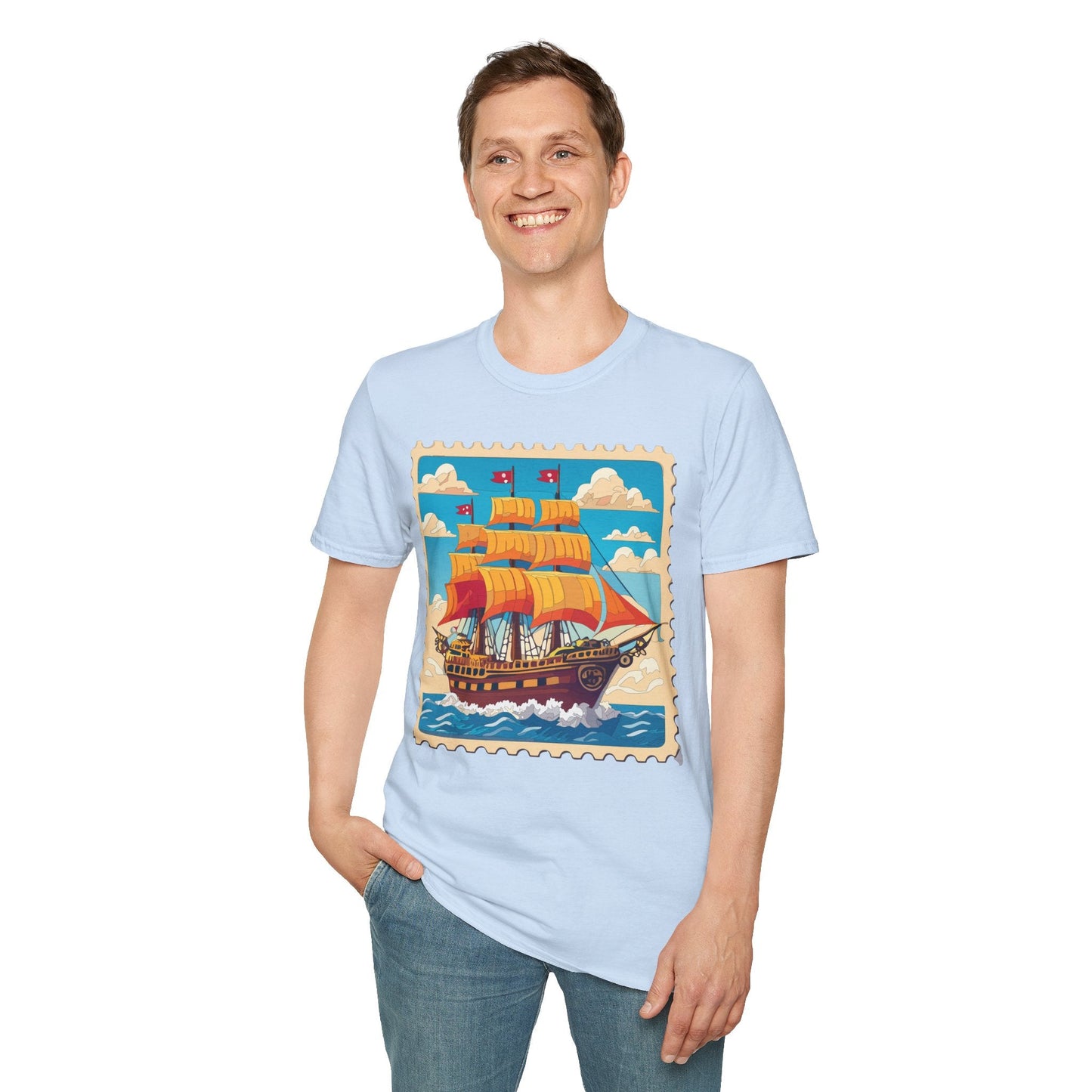 Unisex Softstyle Frigate Ship T Shirt 100 Percent Ring Spun Cotton Gildan 64000 Tee